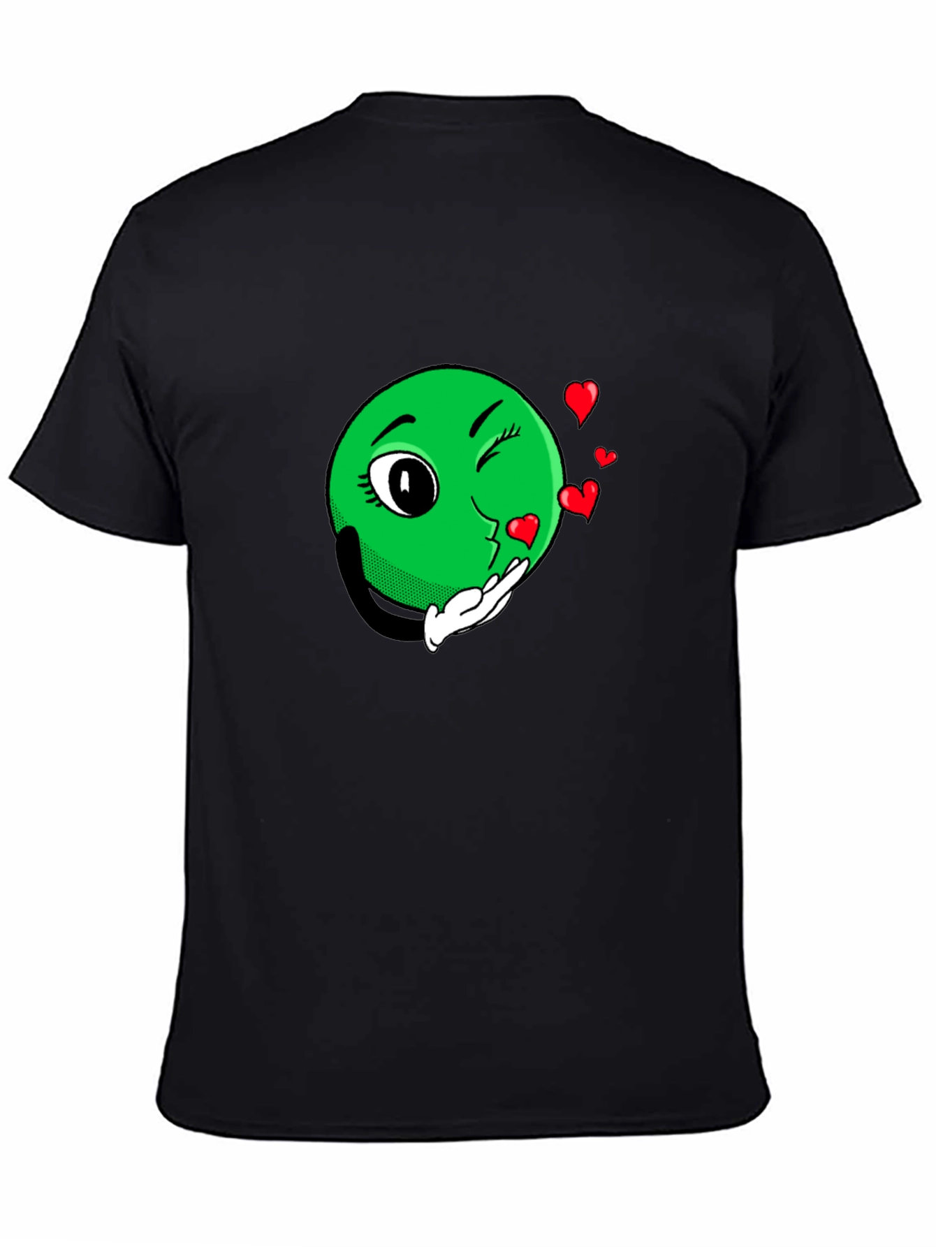 Black Emoji Love Black T-Shirt view 4