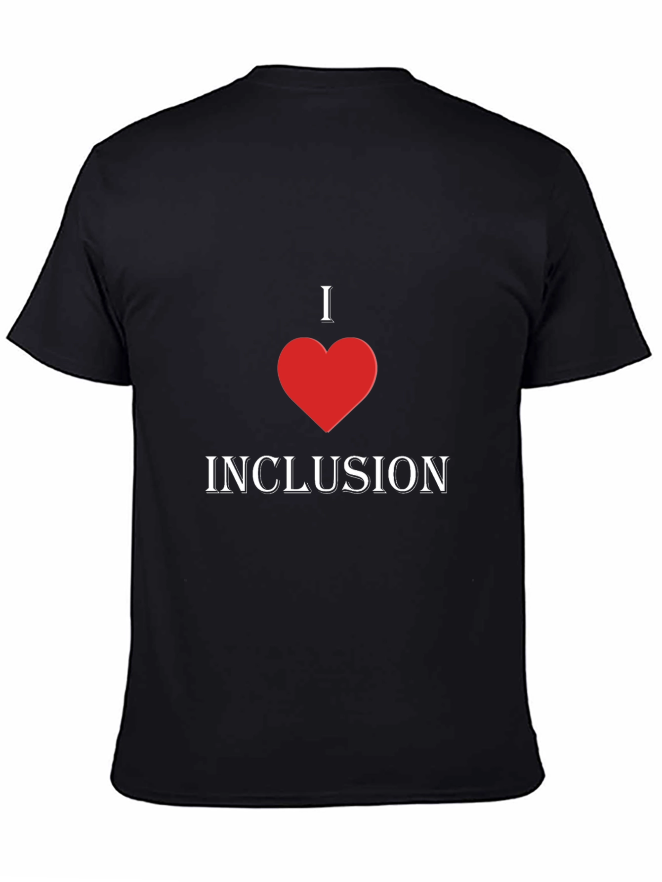 Black I Heart Inclusion T-Shirt - Stylish Graphic Tee view 4