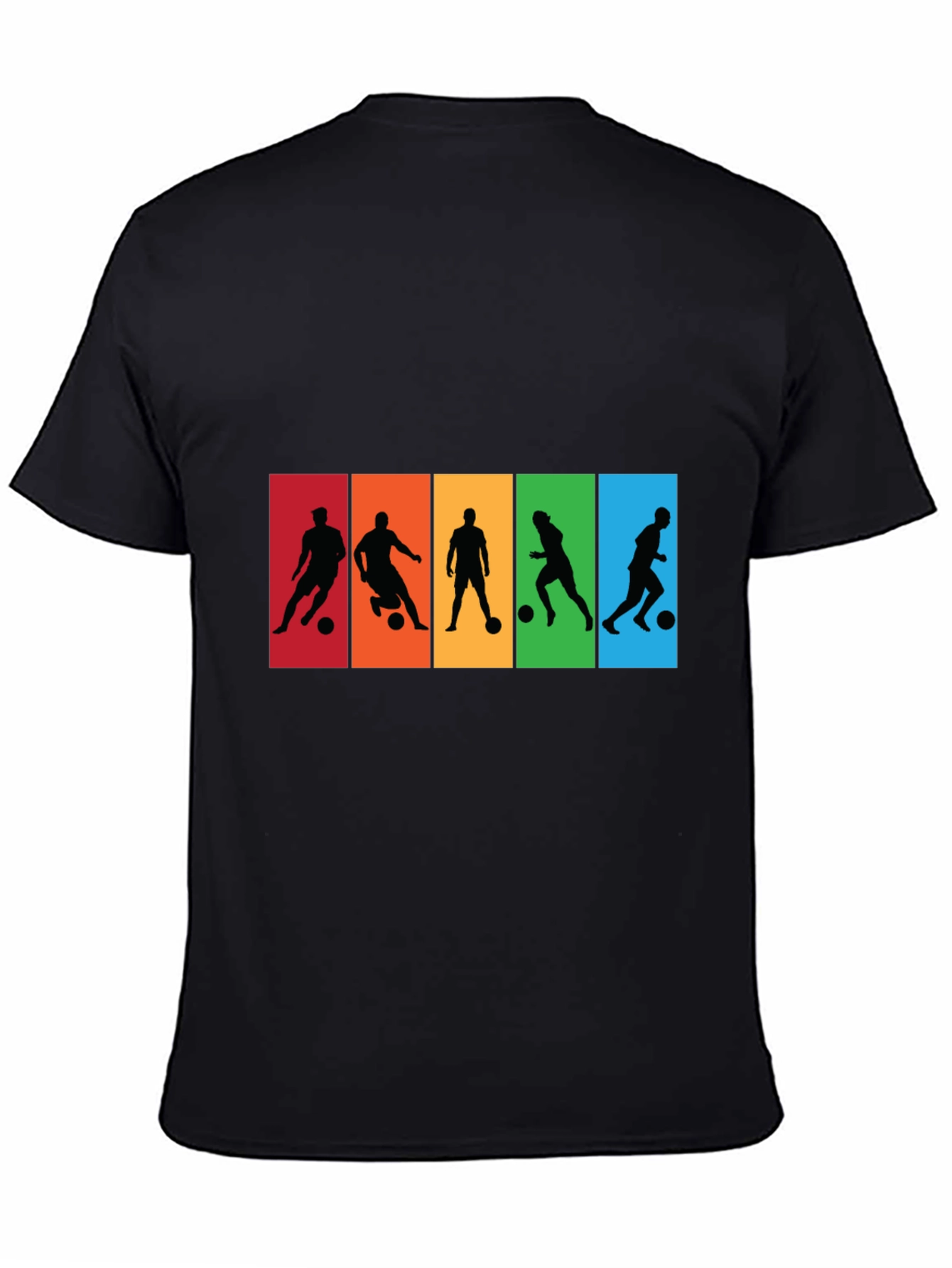Black Soccer Player Silhouette Graphic T-Shirt view 4