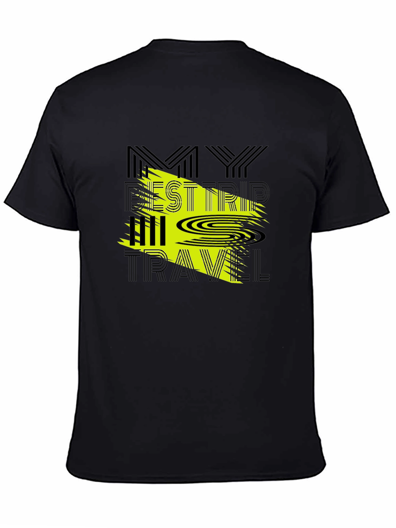 Black My Best Trip All Travel Graphic Tee - Black view 4