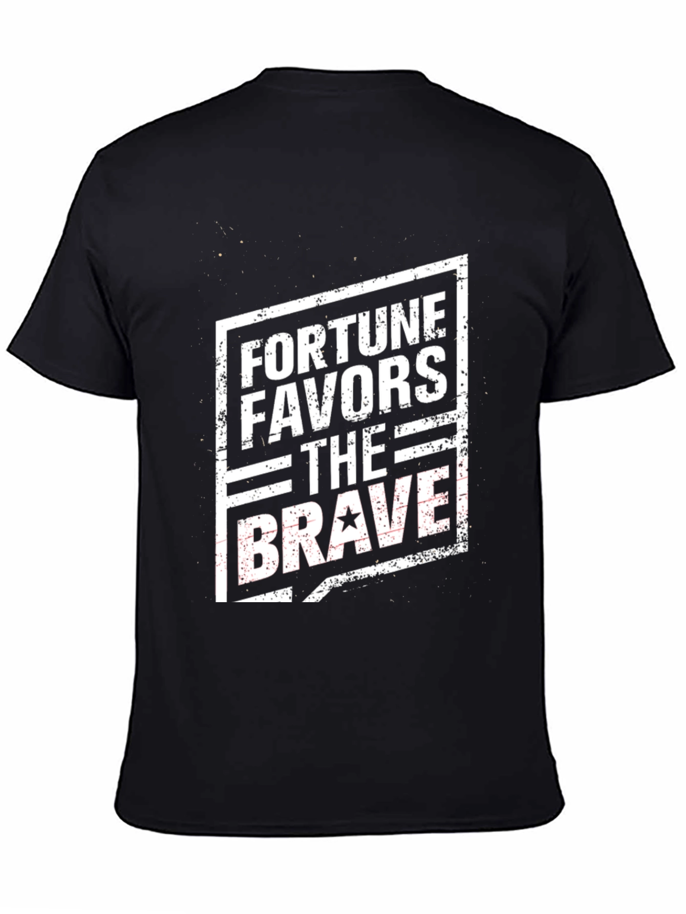 Black Fortune Favors The Brave Graphic Tee view 4