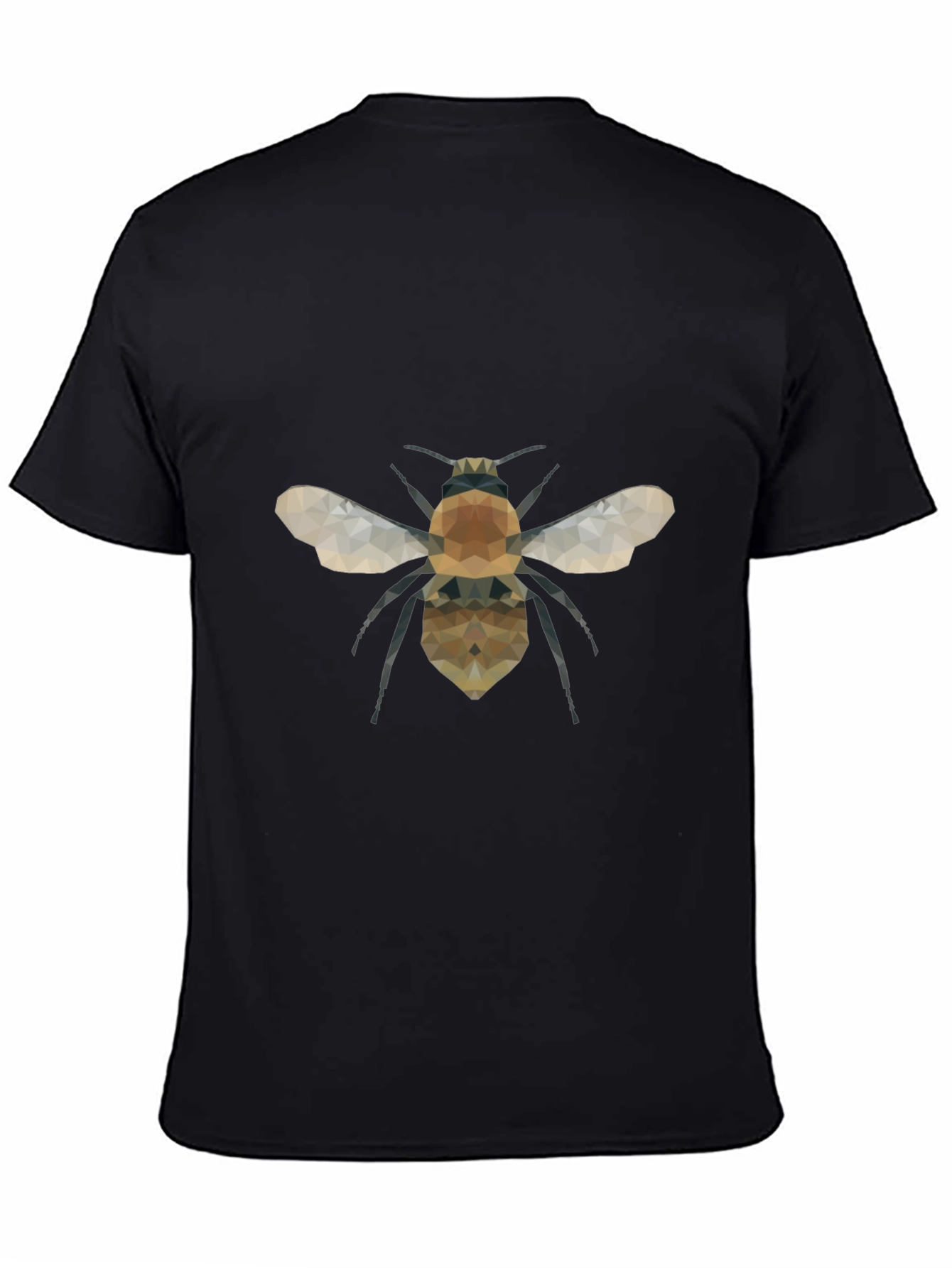 Black Geometric Bee Graphic Tee - Modern Black T-Shirt view 4