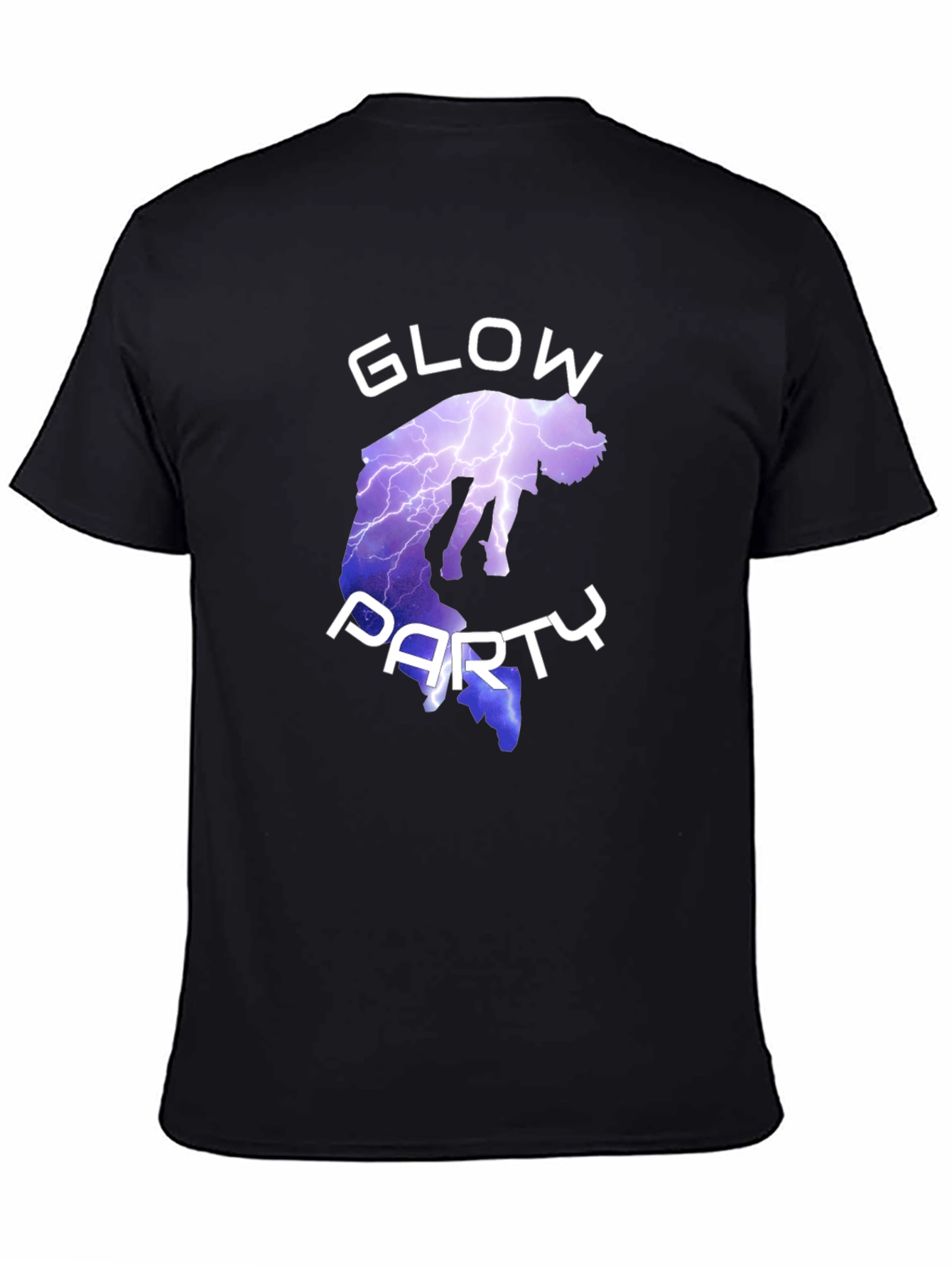 Black Glow Party Graphic Tee - Short Sleeve Cotton T-Shirt view 4