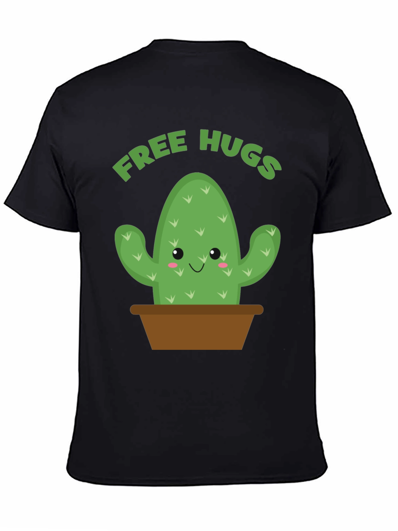 Black Free Hugs Cactus Graphic Tee view 4