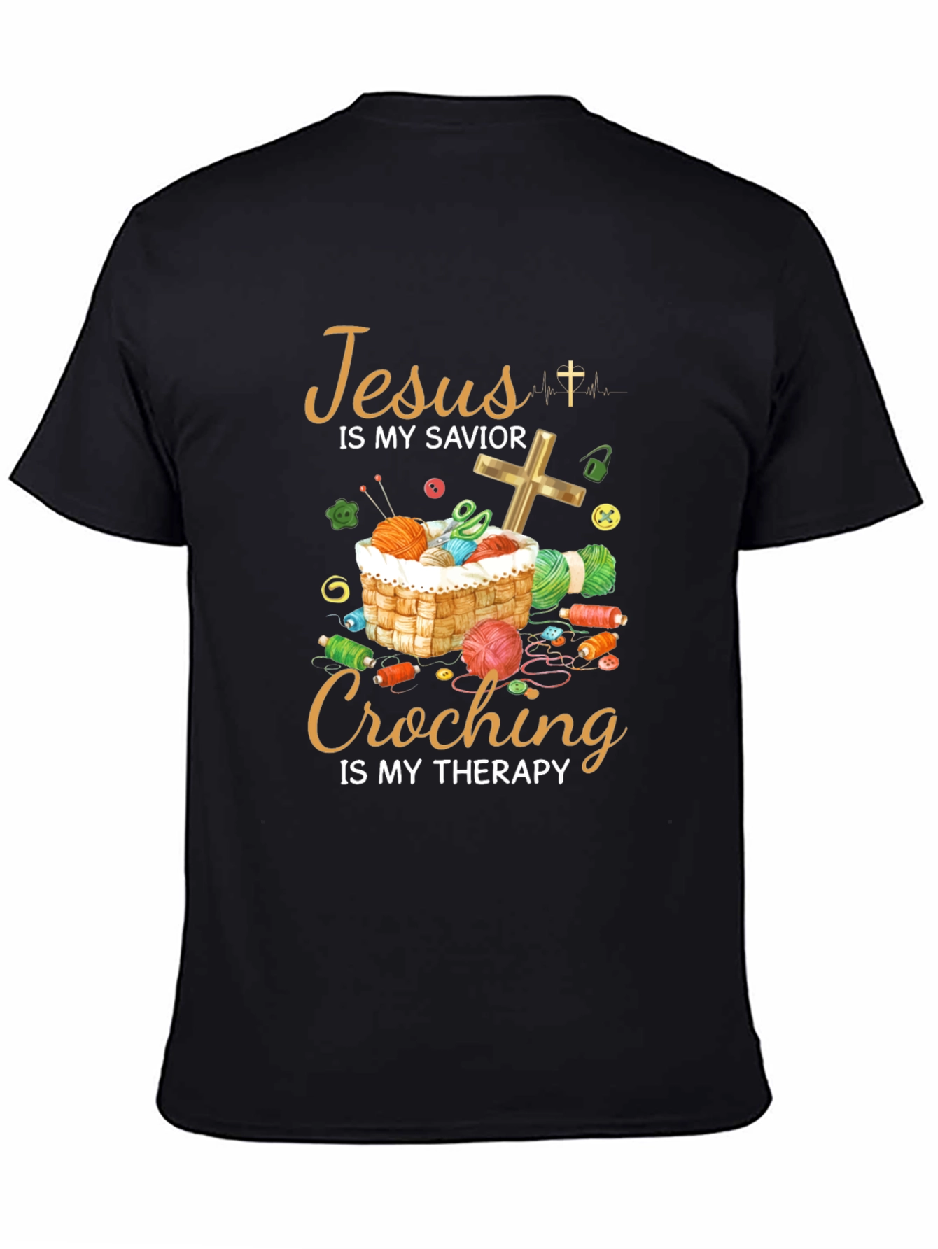 Jesus is My Savior Crochet Therapy T-Shirt - 4