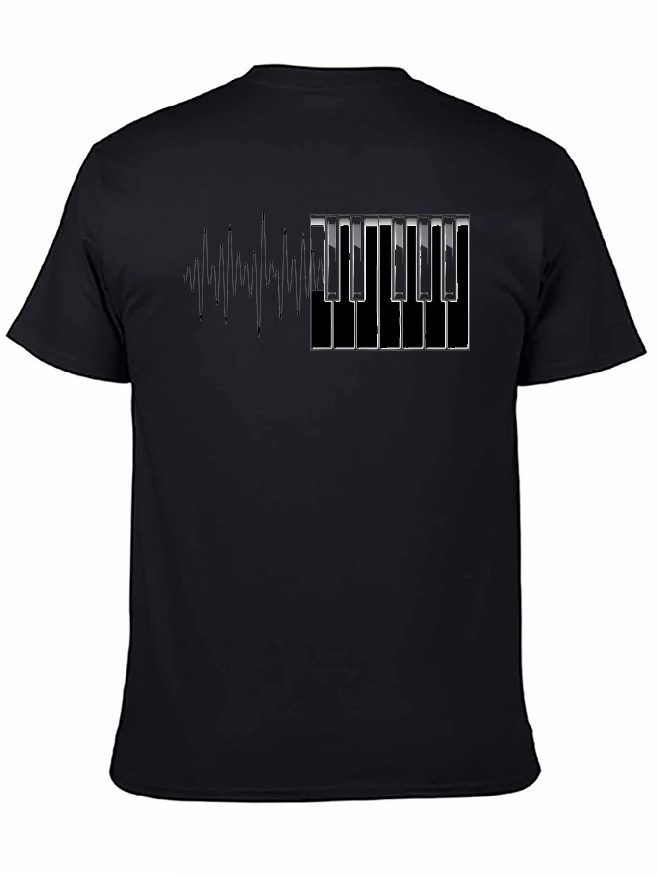 Black Piano Keys Graphic Tee - Black Short Sleeve view 4