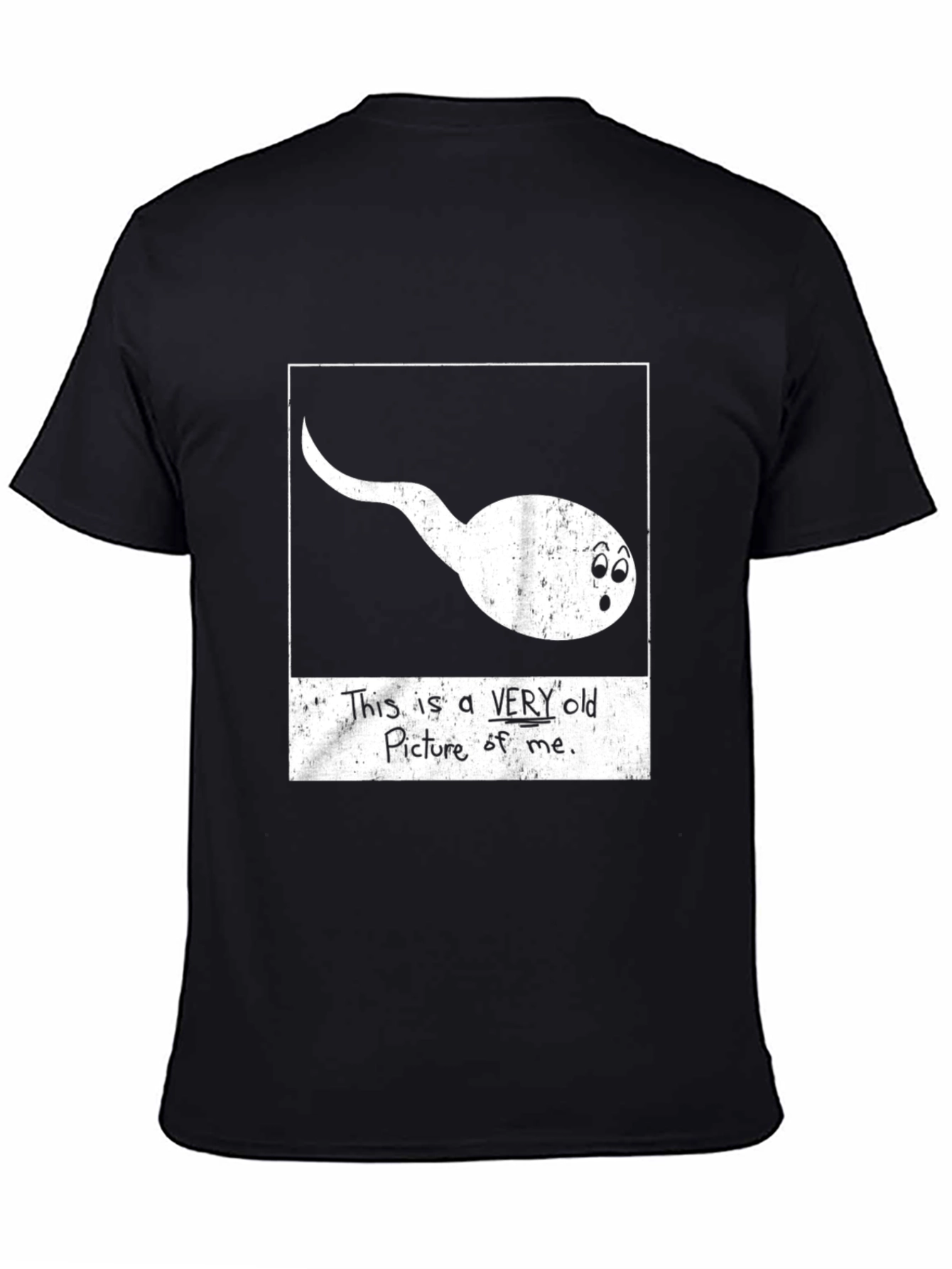 Black Funny Sperm 'Old Picture of Me' Graphic Tee view 4