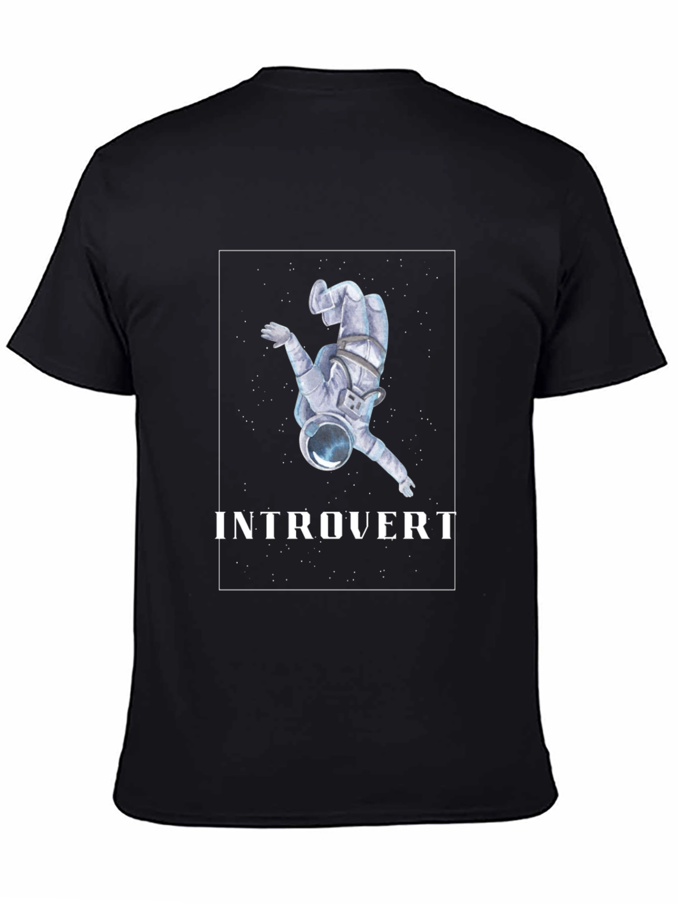 Black Introvert Astronaut Graphic T-Shirt view 4