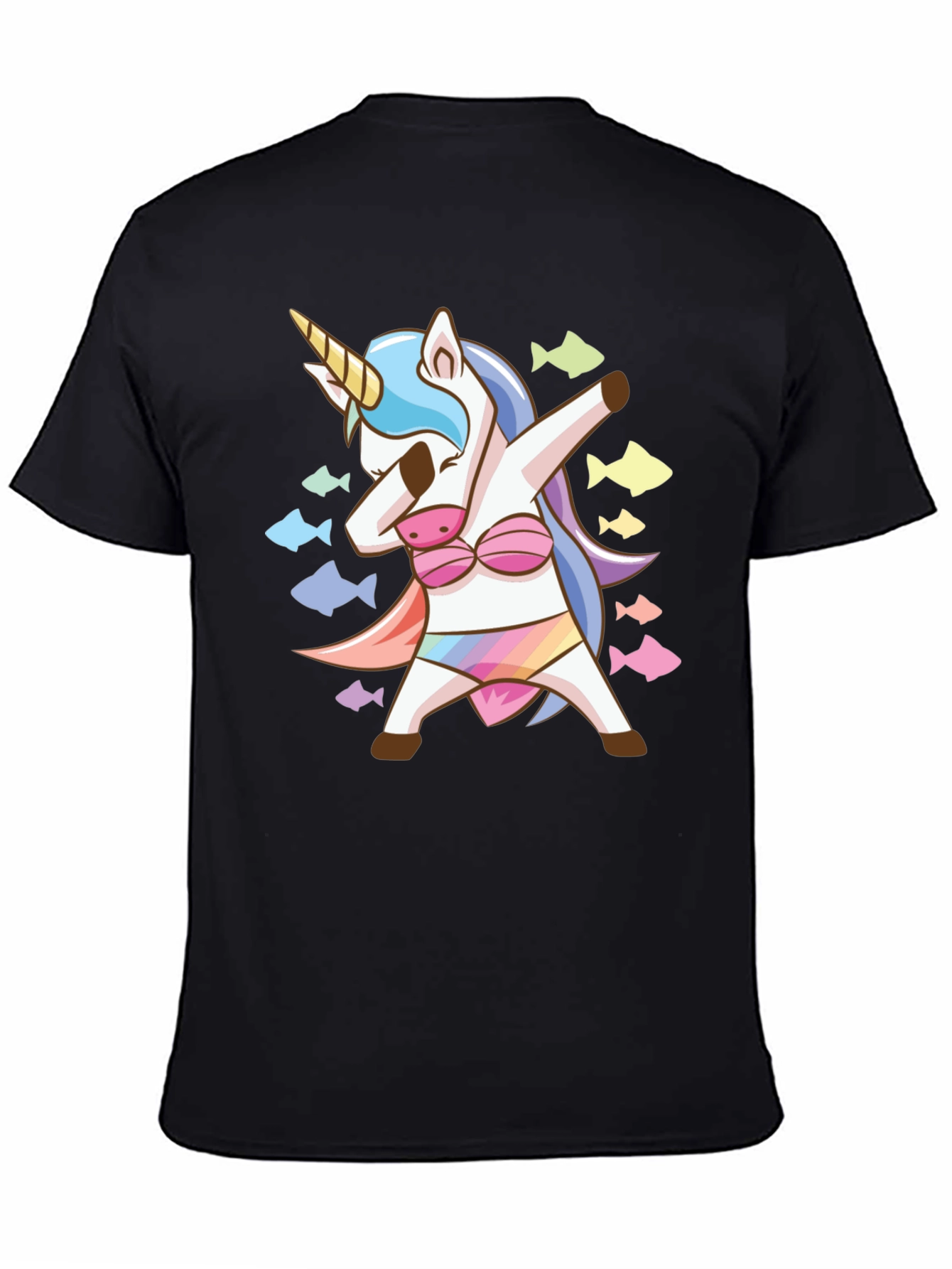 Black Unicorn Dab T-Shirt view 4