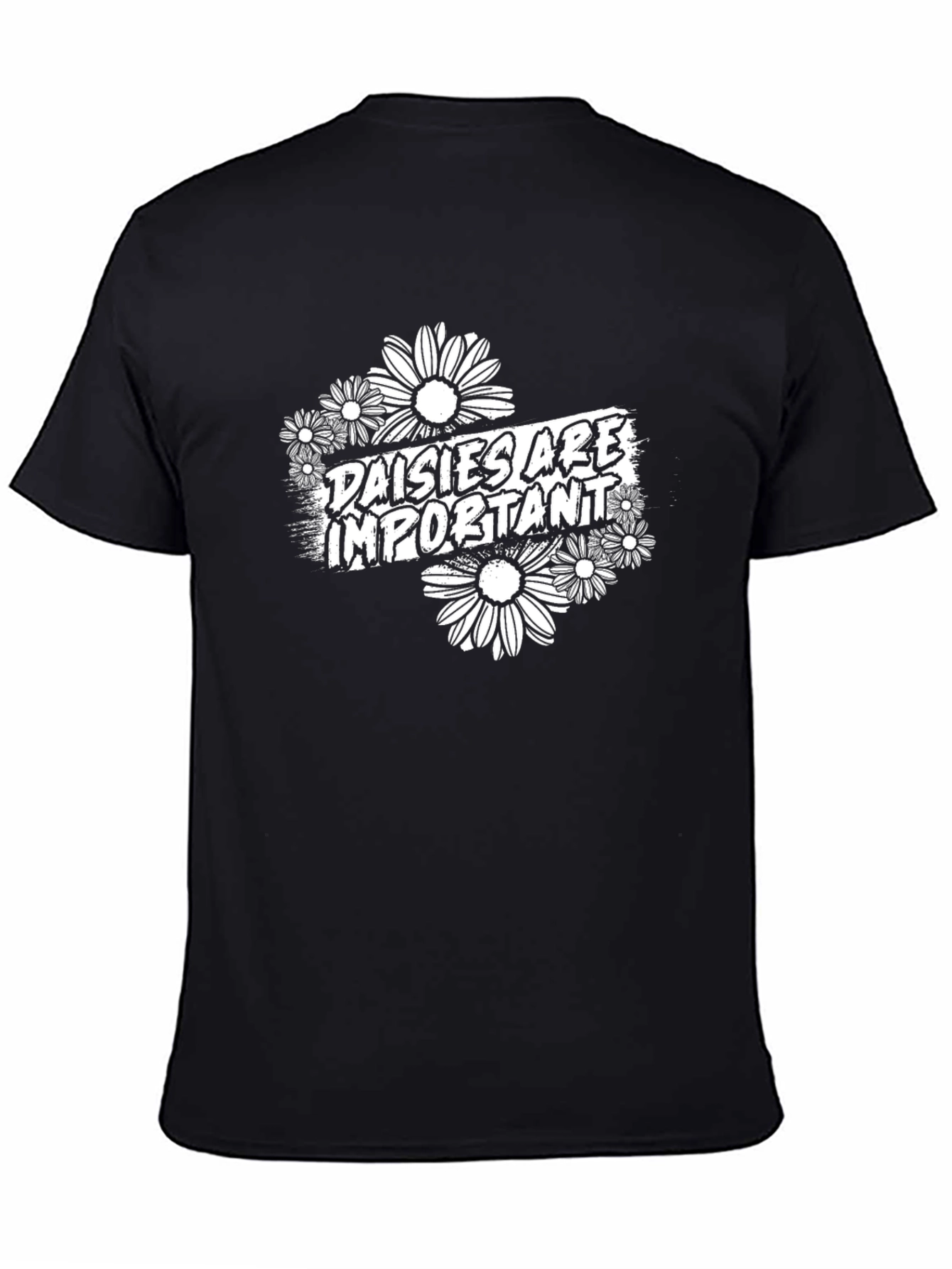 Black Daisies Are Important Black Graphic Tee view 4