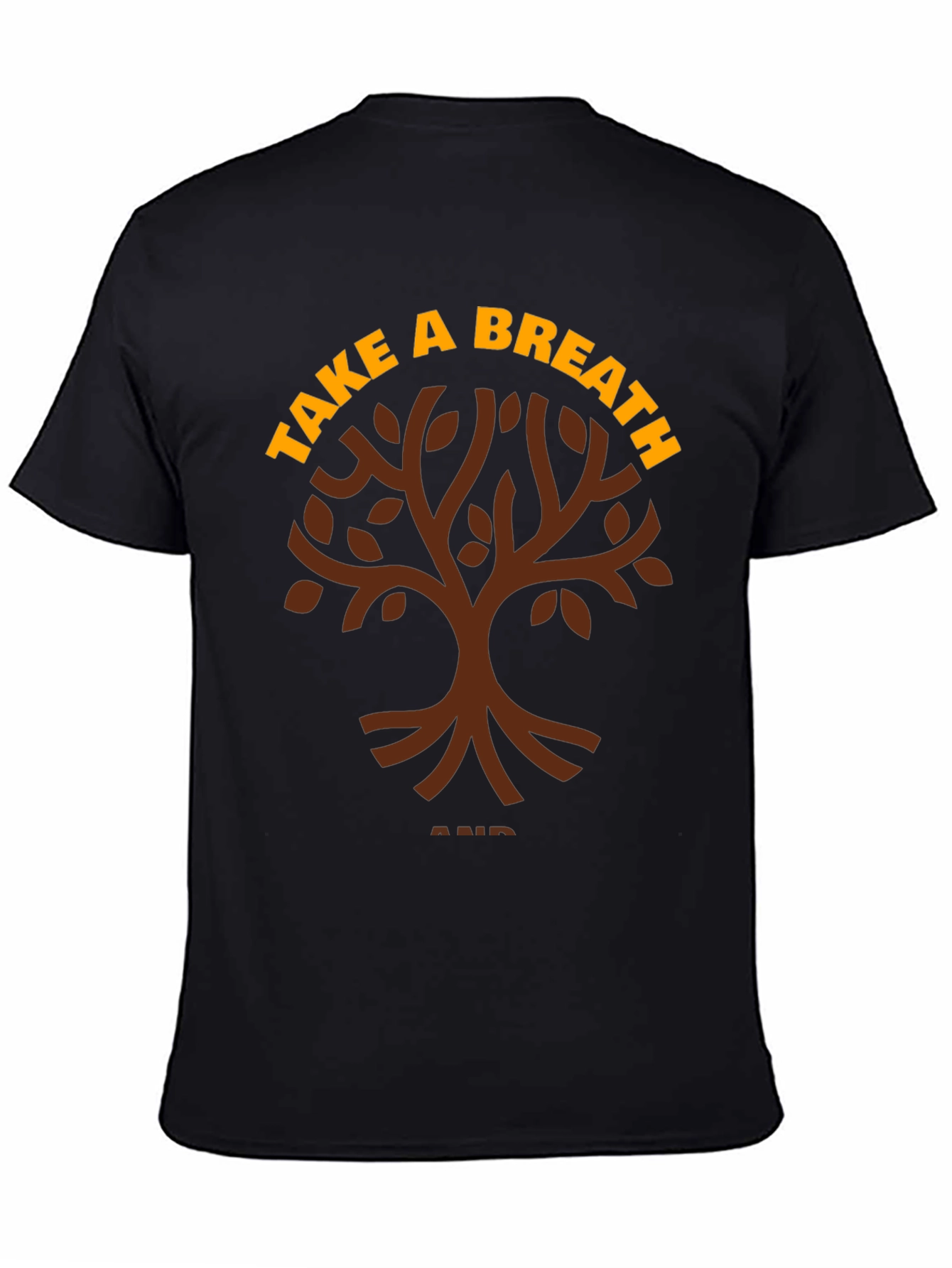 Black Take a Breath Tree Graphic T-Shirt - Relax & Unwind view 4