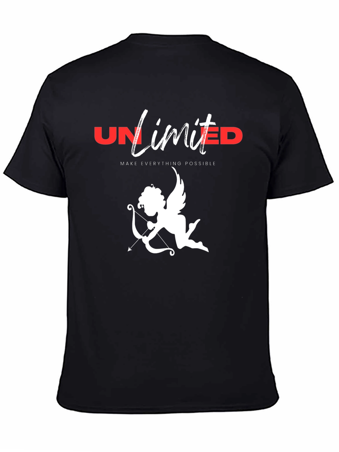 Black Unlimited Love Cupid Graphic T-Shirt view 4