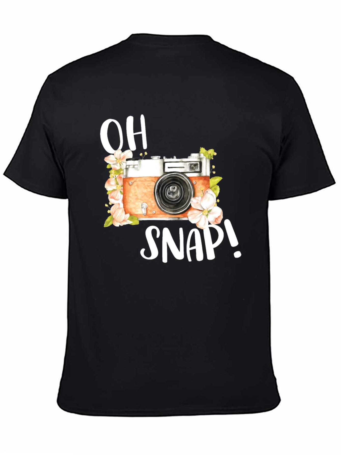 Black Retro Camera Graphic T-Shirt - Oh Snap! view 4