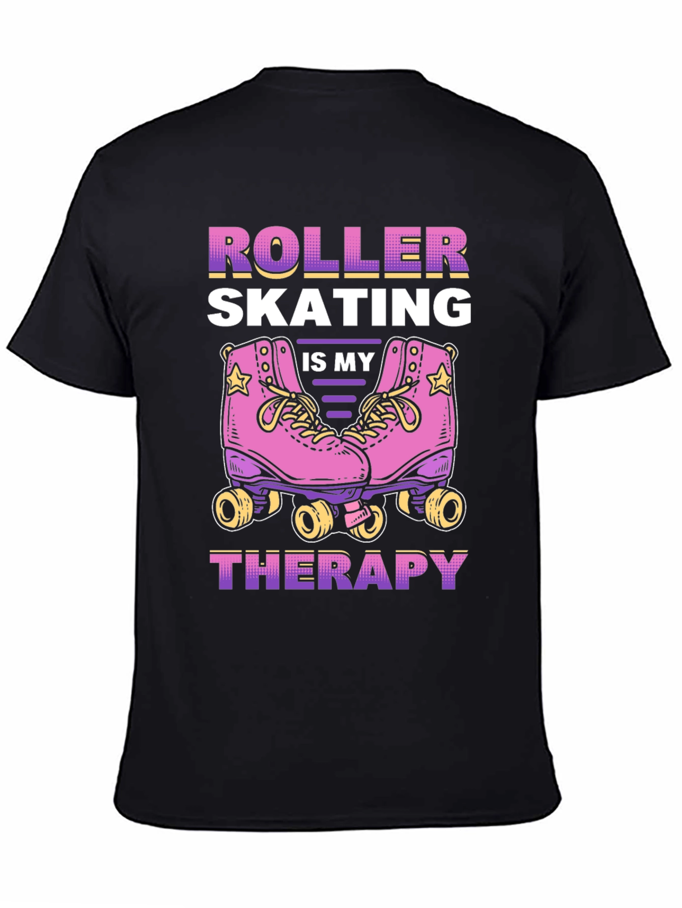 Black Roller Skating is My Therapy T-Shirt view 4