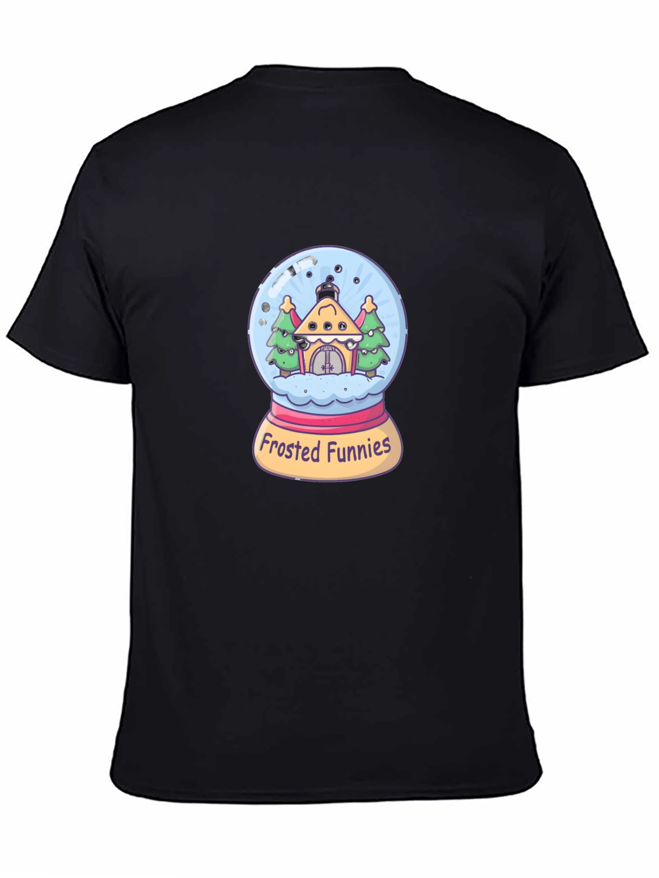 Black Frosted Funnies Graphic Tee - Quirky Black T-Shirt view 4
