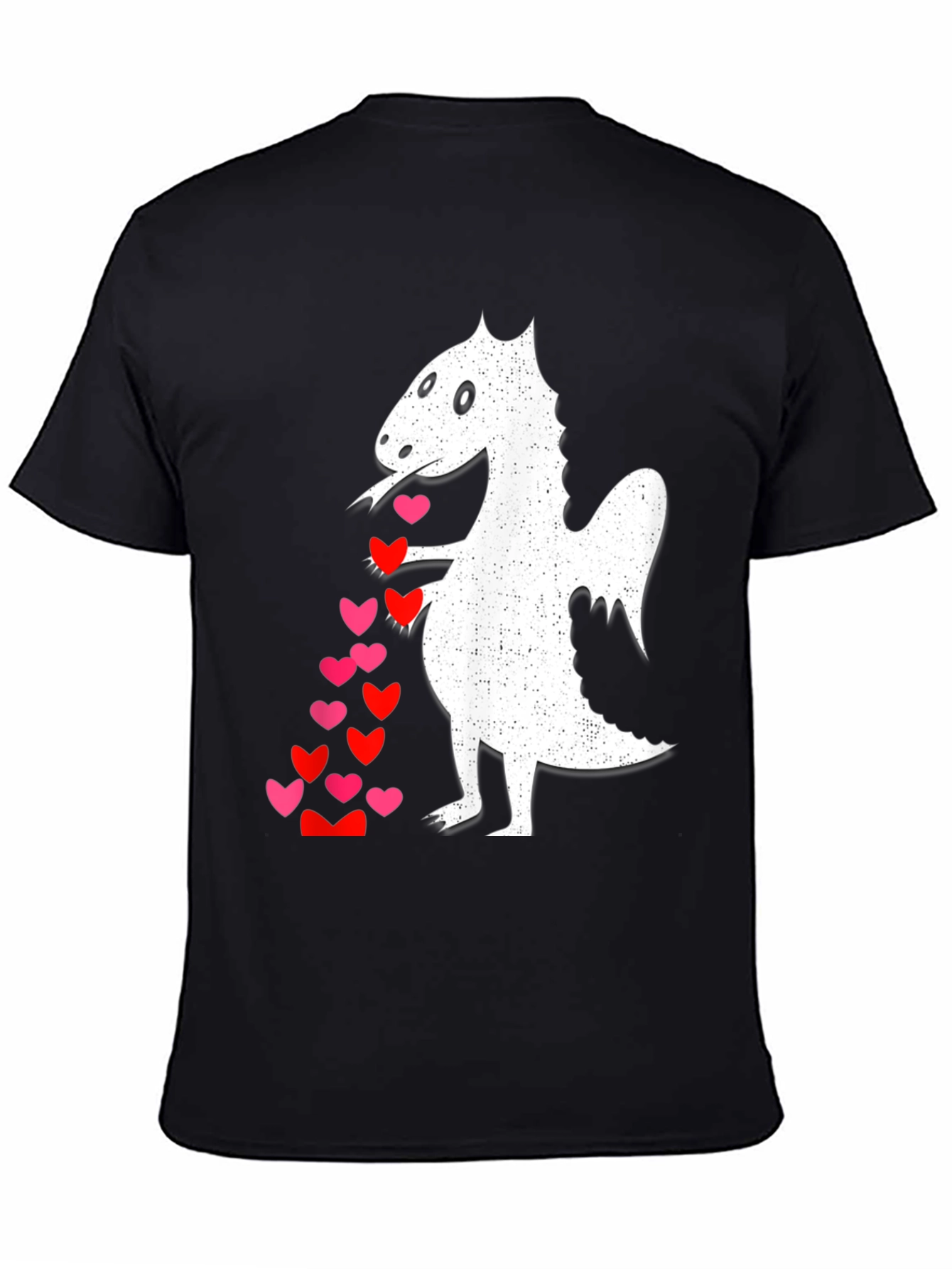 Black Dragon Love T-Shirt - Whimsical Heart Design view 4