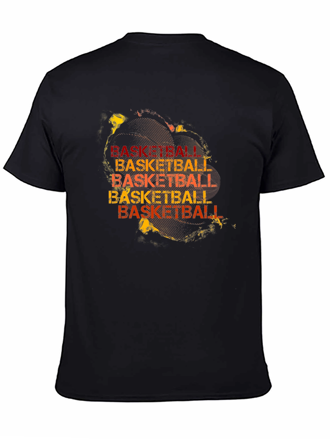 Black Basketball Graphic Print T-Shirt view 4