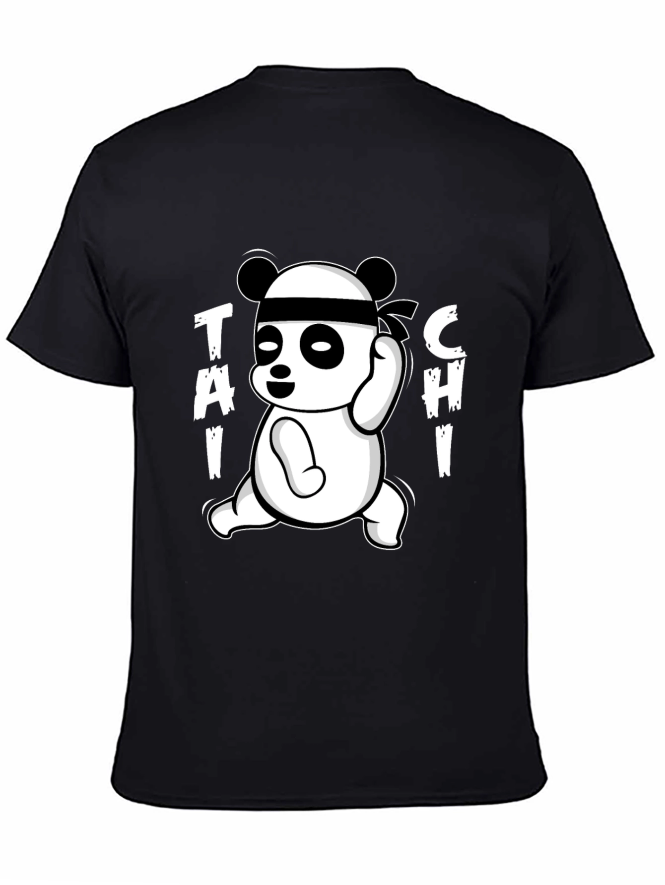 Black Tai Chi Panda Black T-Shirt view 4