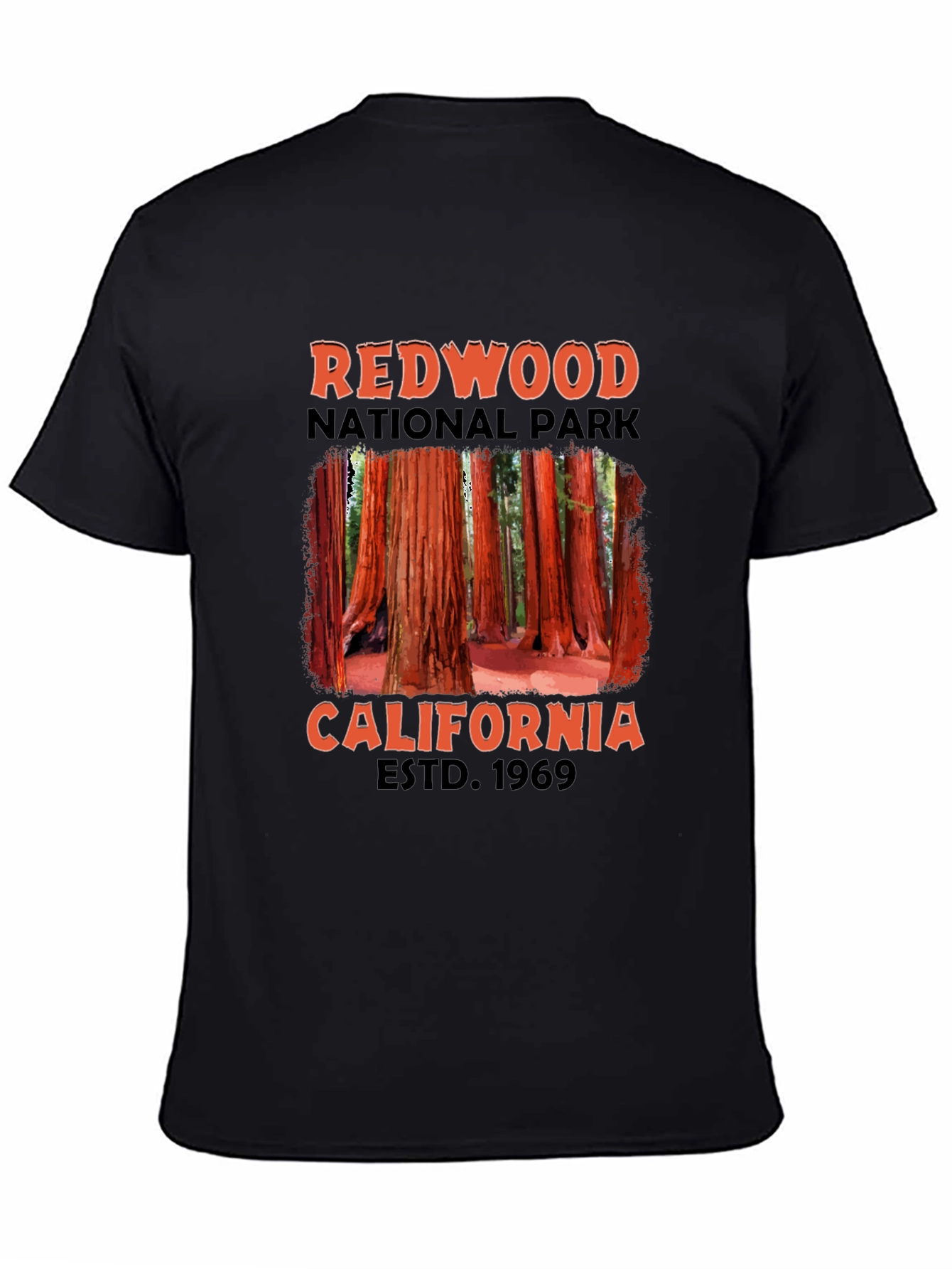 Black Redwood National Park Black T-Shirt view 4