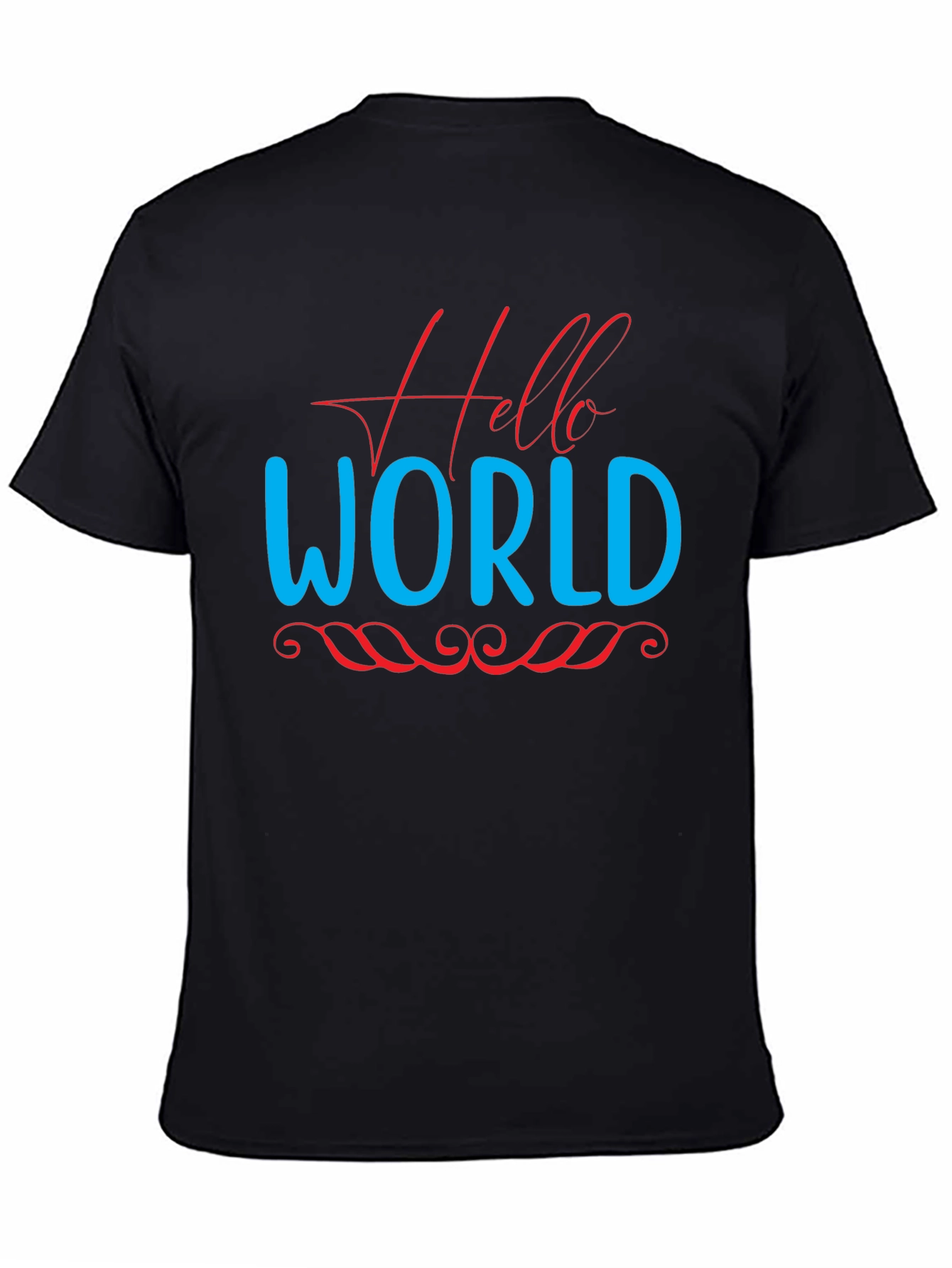 Black Hello World Graphic Tee - Black view 4