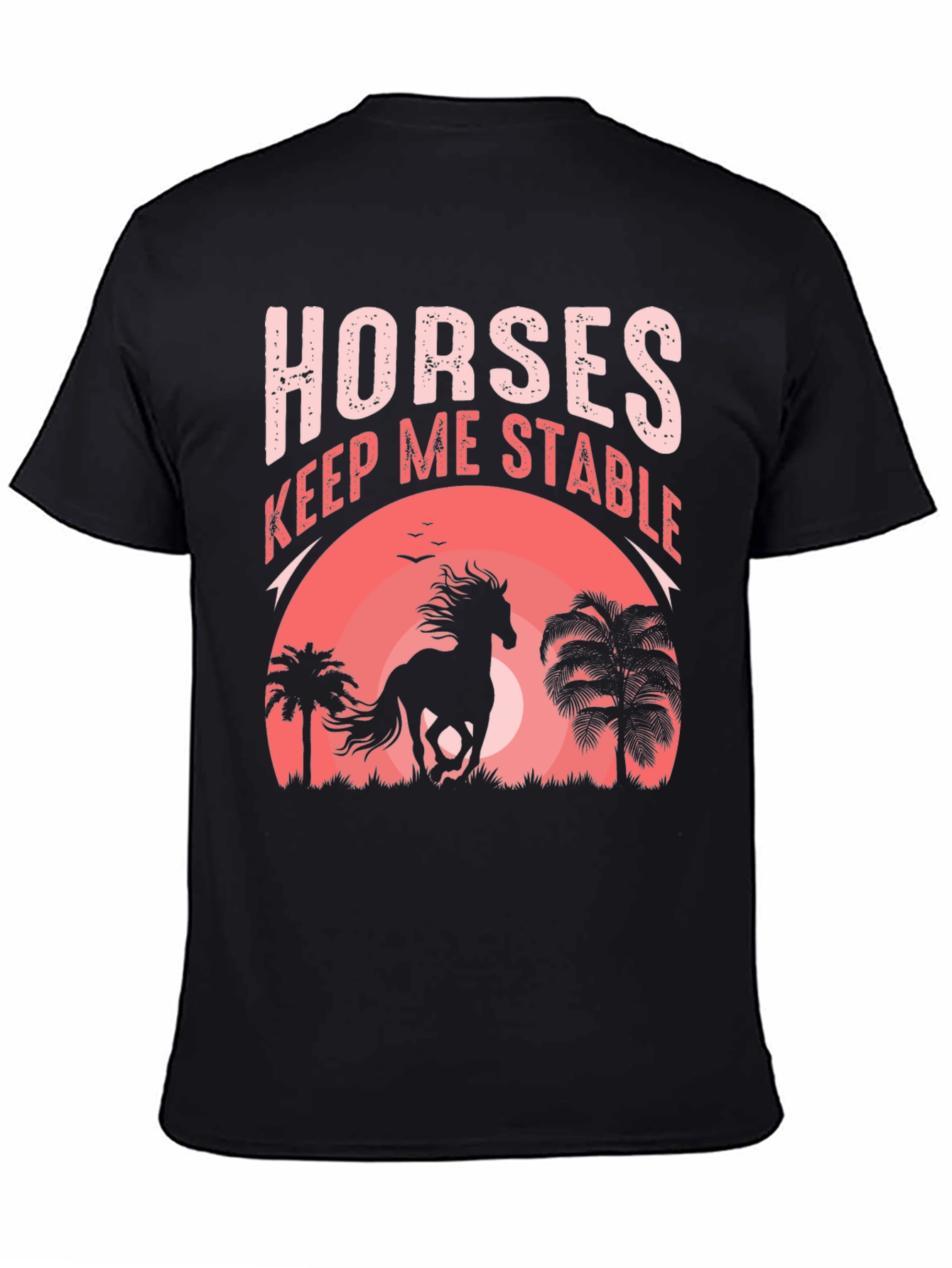 Black Horses Keep Me Stable Graphic Tee view 4