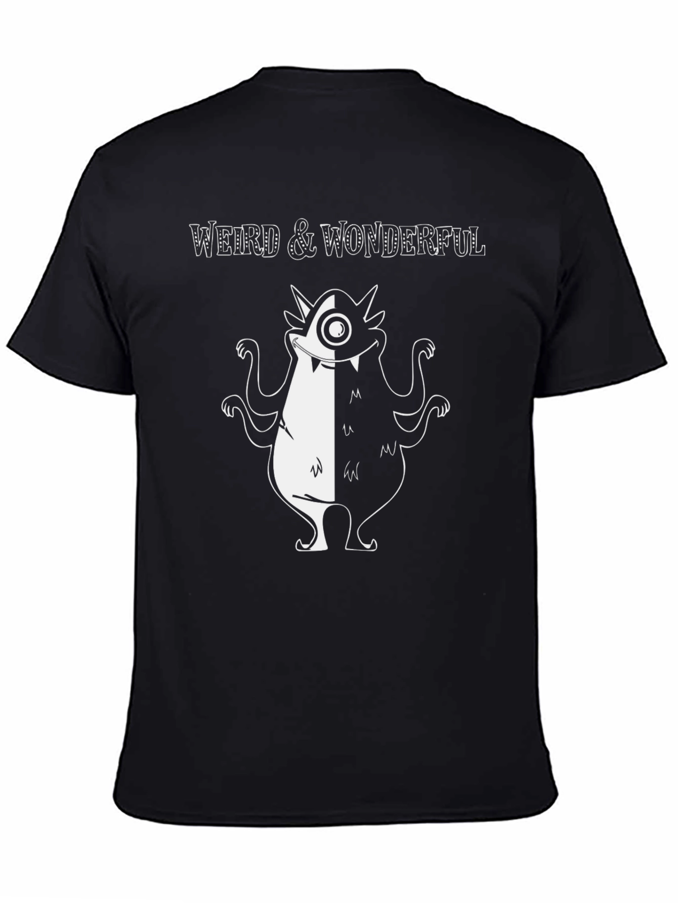 Black Weird & Wonderful Monster Graphic T-Shirt view 4