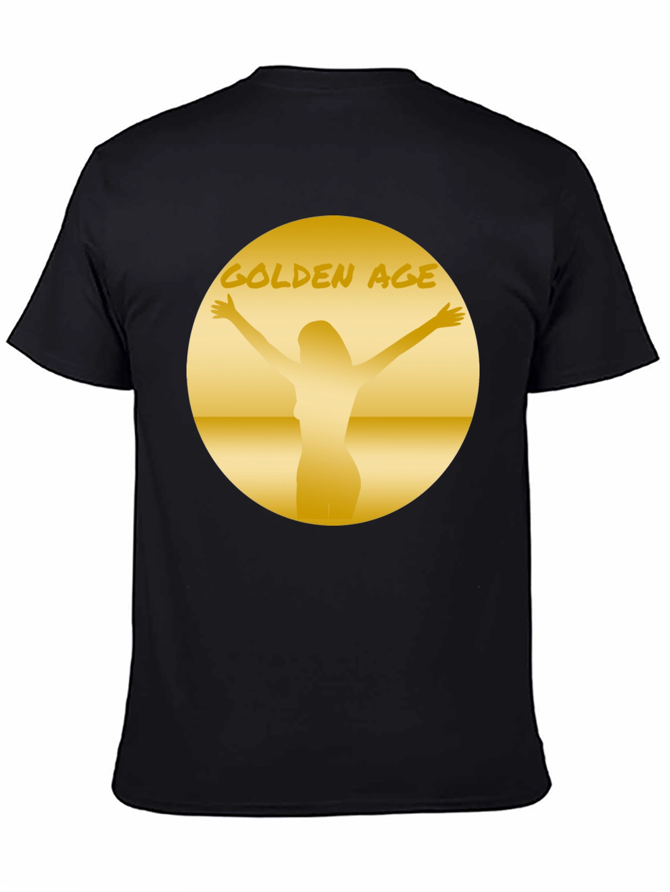 Black Golden Age Graphic Tee - Black Cotton T-Shirt view 4