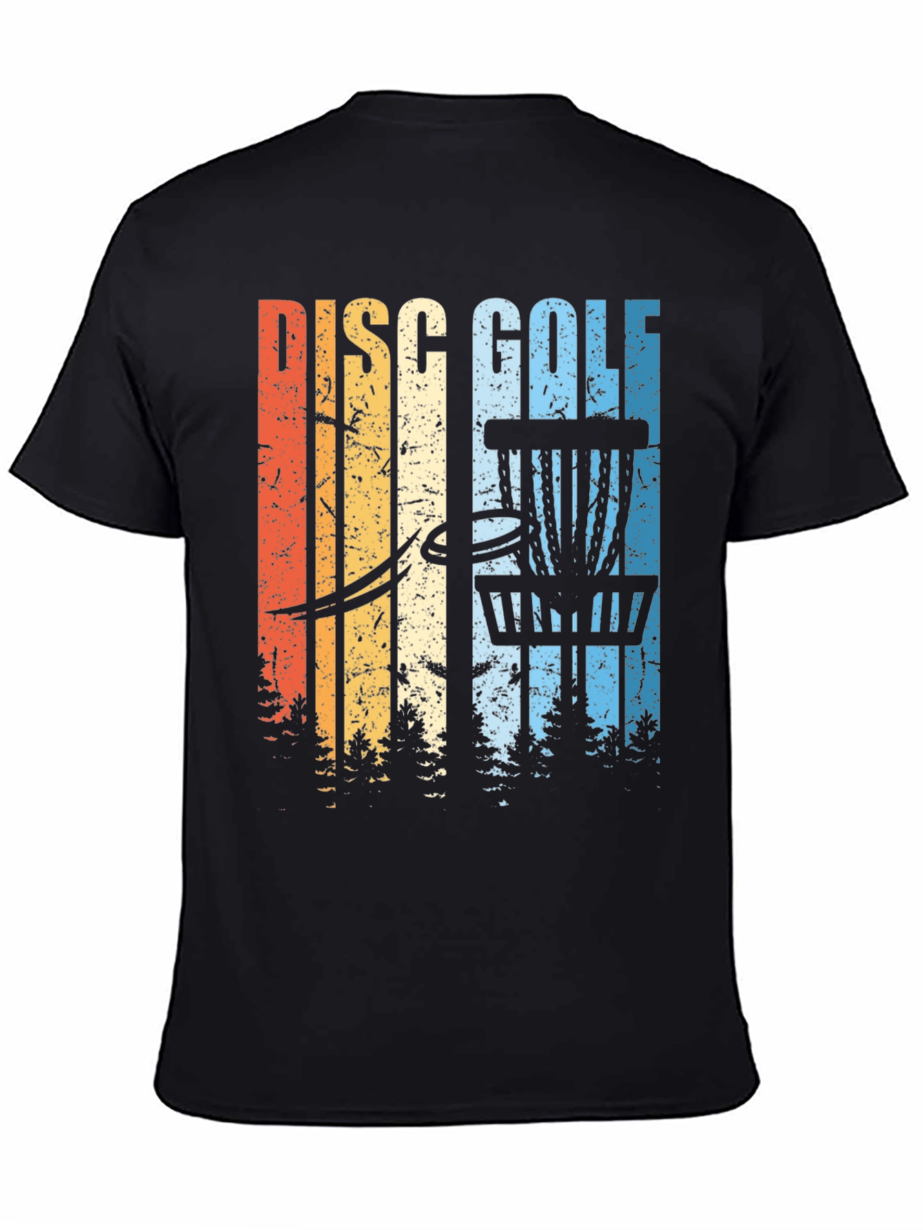 Black Retro Disc Golf T-Shirt view 4