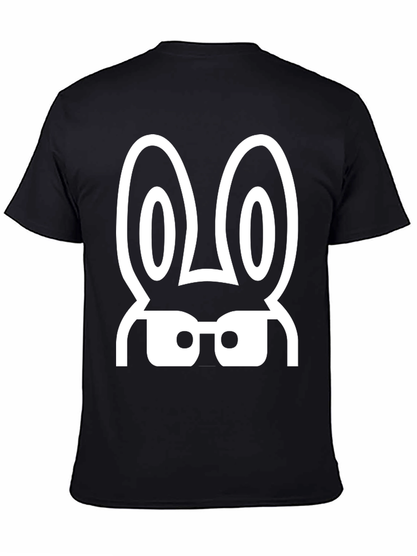 Black Cool Rabbit Nerd T-Shirt - Black view 4