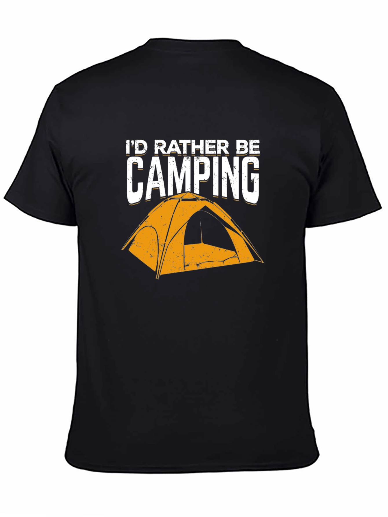 Black I'd Rather Be Camping Graphic T-Shirt view 4