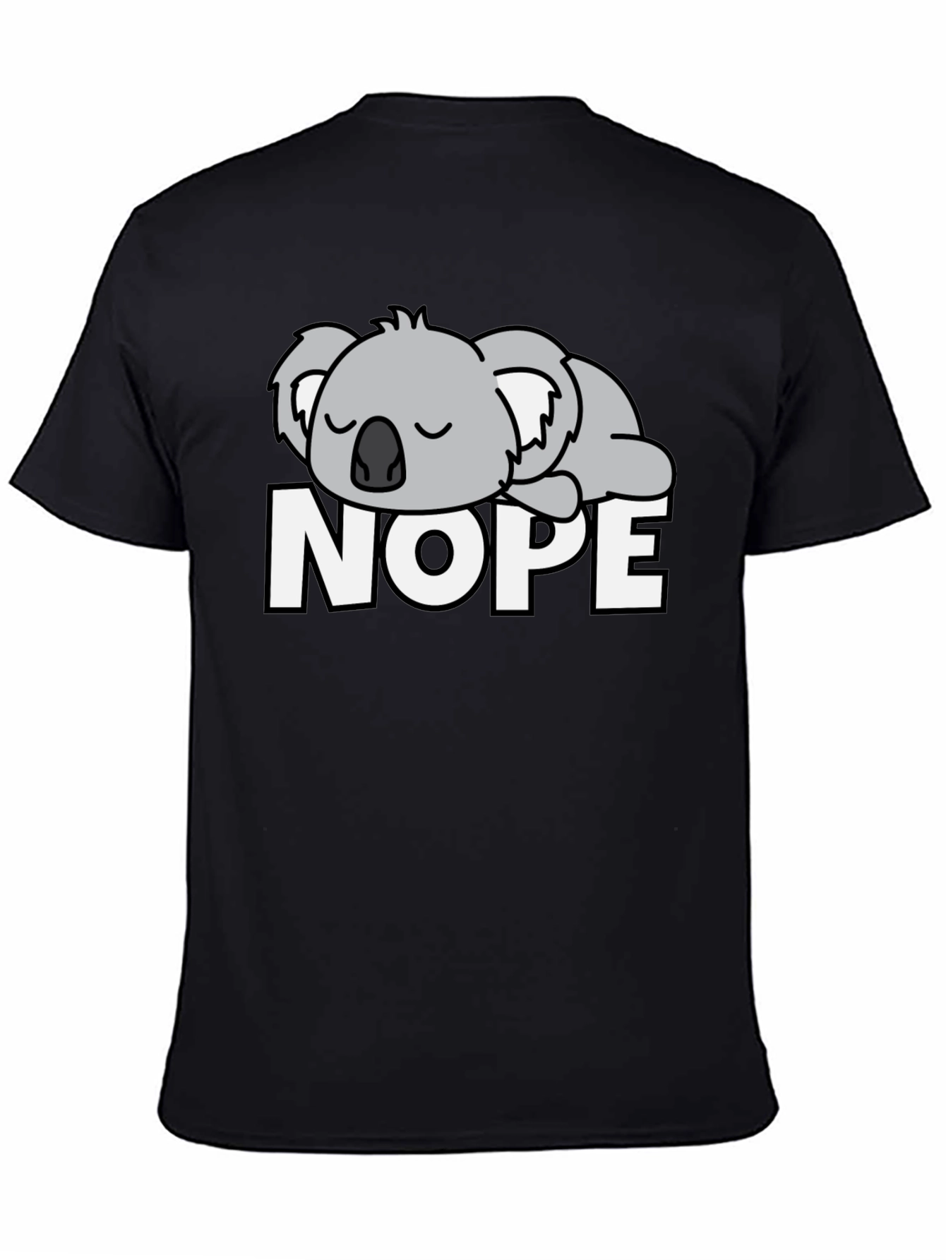 Black Nope Koala Graphic T-Shirt - Funny Lazy Day Tee view 4