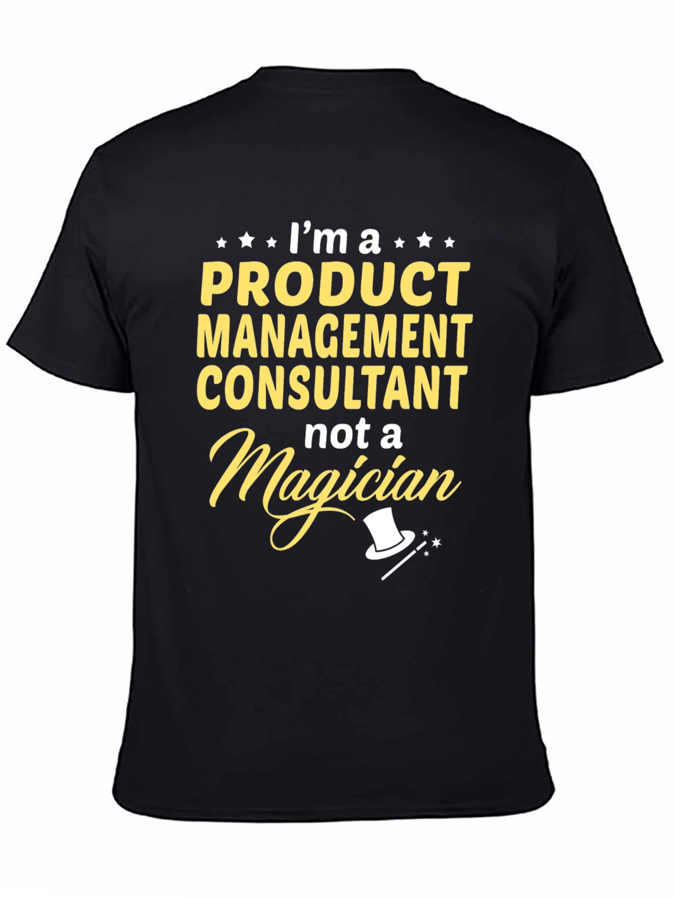 Black Product Management Consultant T-Shirt - Funny Magician Tee view 4