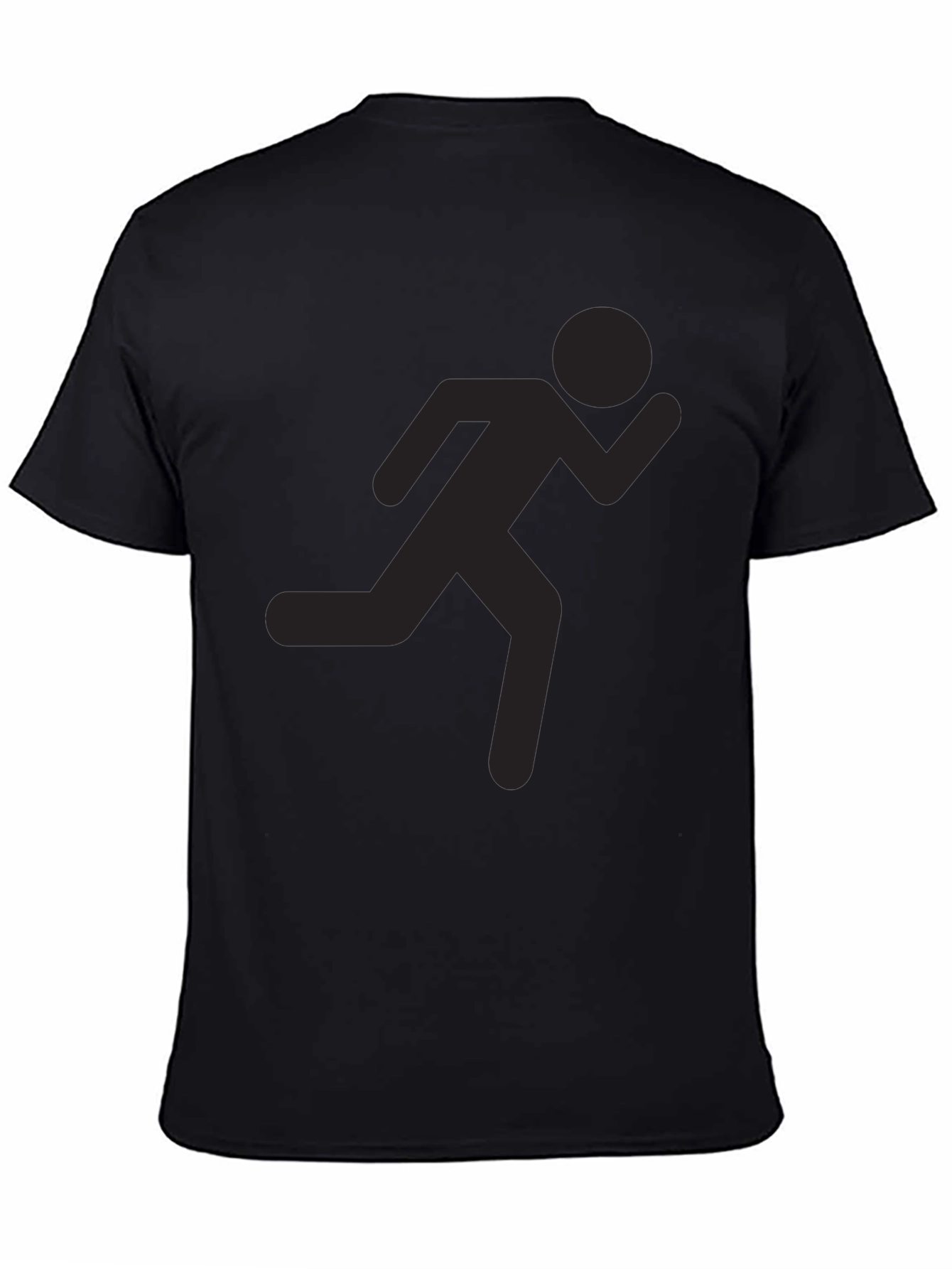 Black Running Man Graphic Tee - Black Cotton Blend view 4