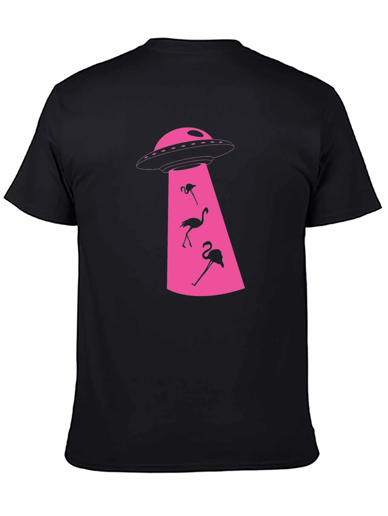 Black Flamingo Abduction T-Shirt: Fun & Unique Design view 4