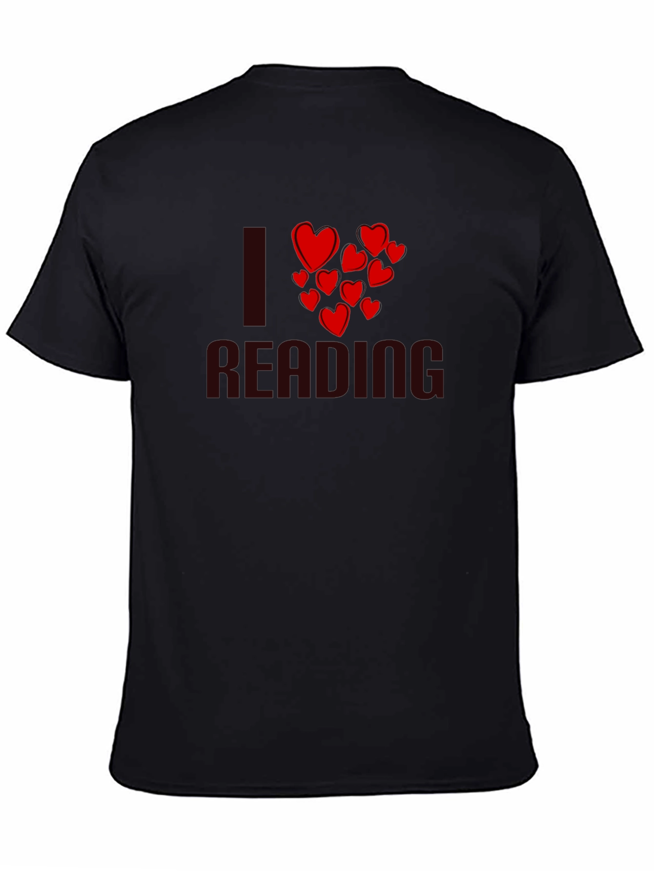 Black I Heart Reading - Black T-Shirt view 4