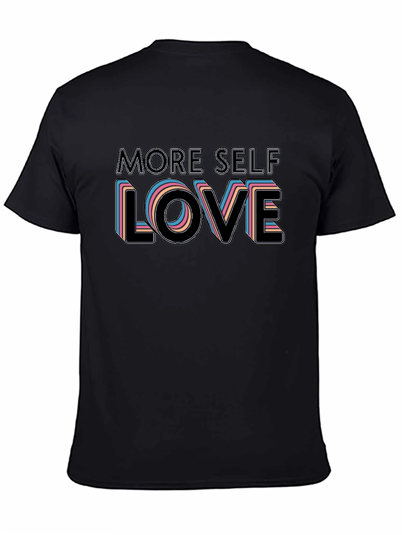Black More Self Love Black Graphic T-Shirt view 4
