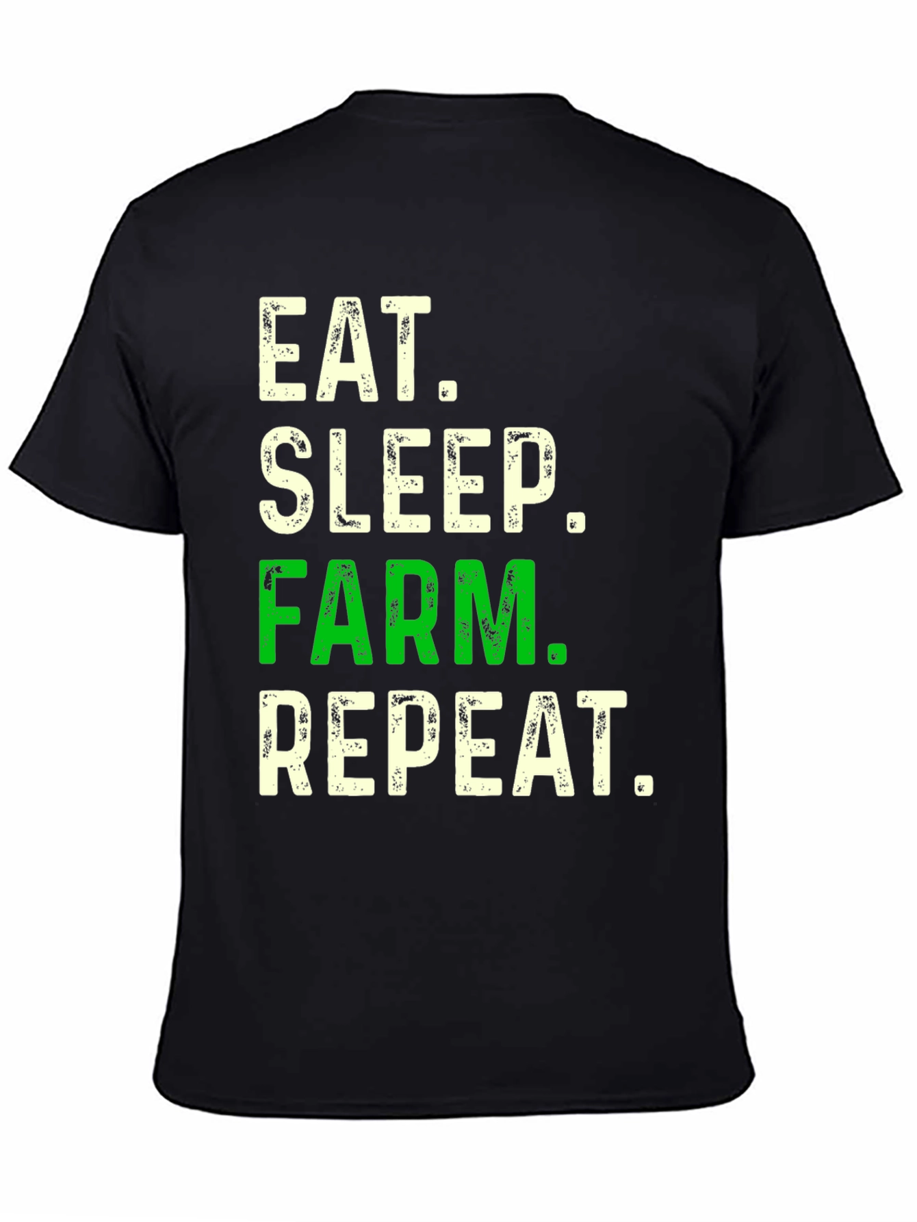 Black Eat Sleep Farm Repeat Graphic Tee view 4