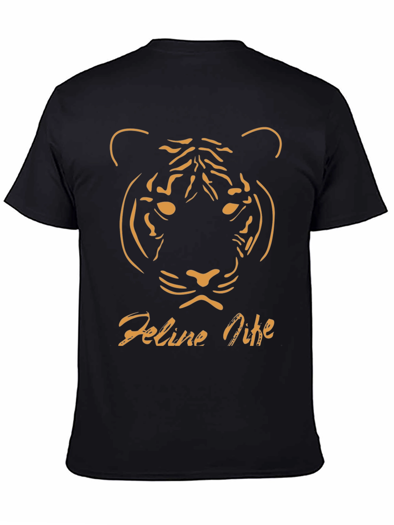 Black Feline Nine Graphic Tee - Black Tiger Design view 4