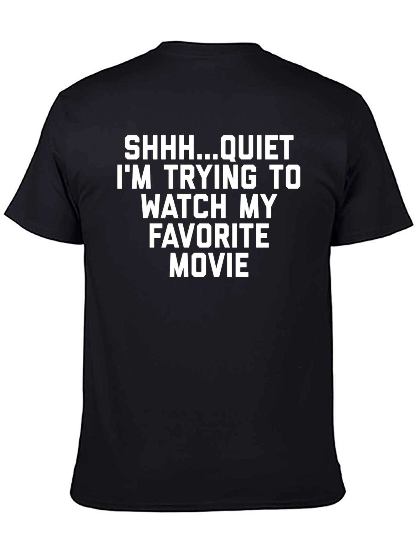 Black Movie Lover T-Shirt: Shhh...Quiet! view 4
