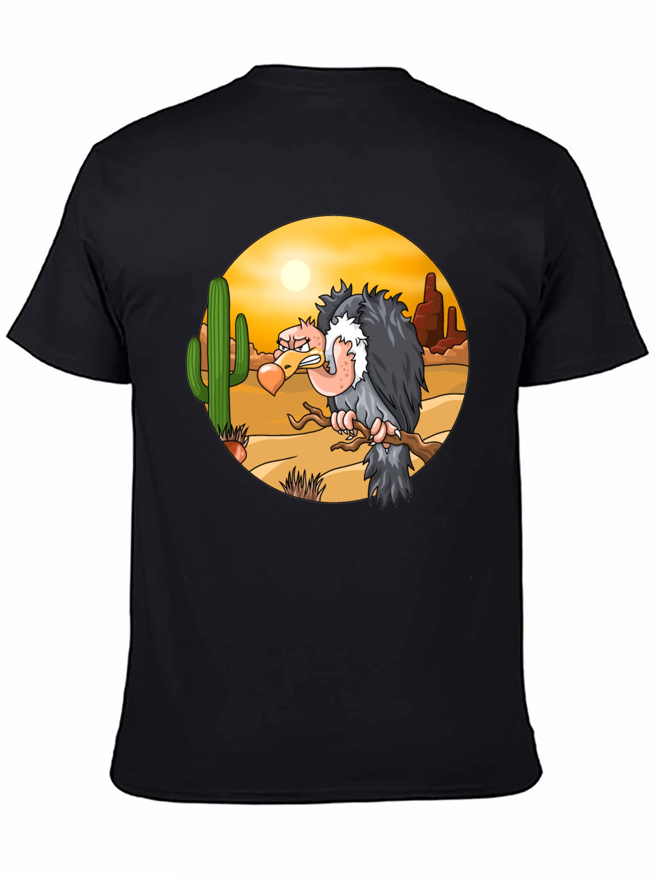 Black Desert Vulture Graphic T-Shirt view 4