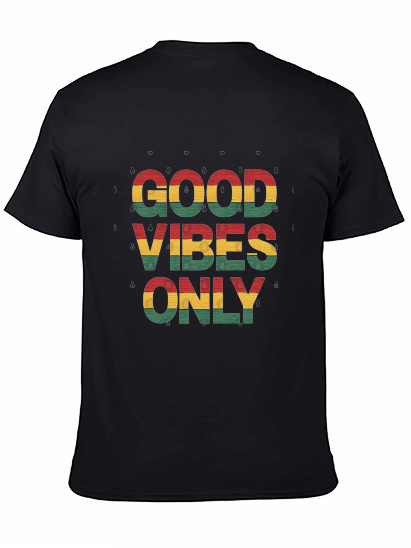 Black Good Vibes Only Graphic Tee - Reggae Inspired Style view 4