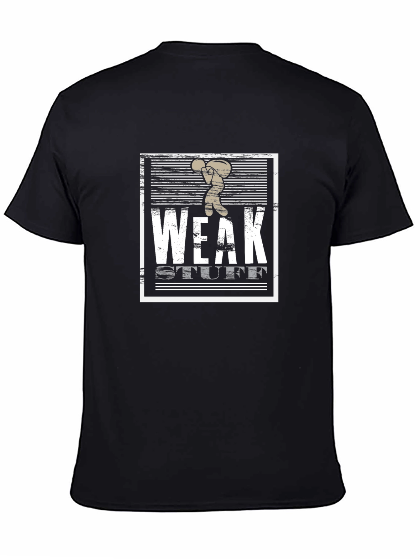 Black Weak Stuff Graphic T-Shirt - Black Cotton Tee view 4
