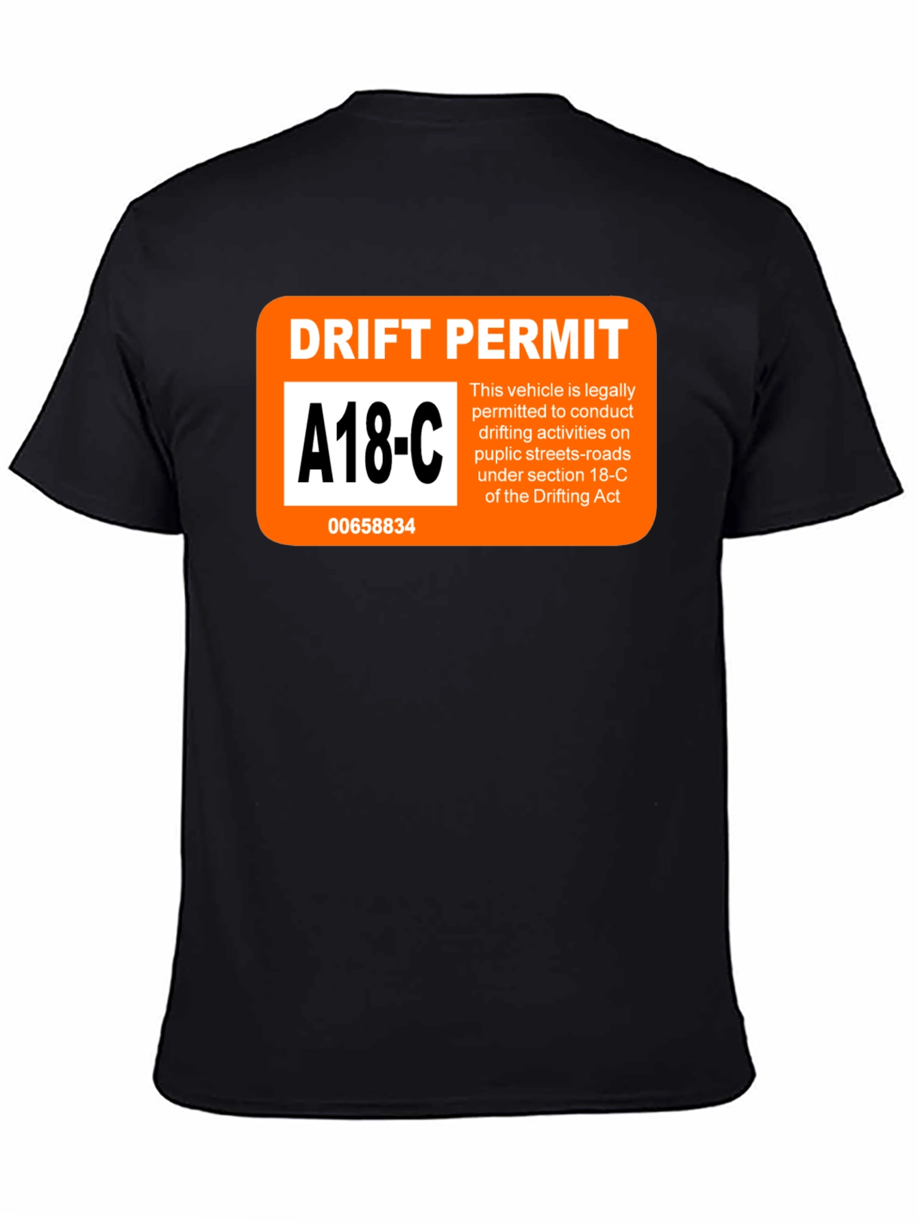 Black Drift Permit T-Shirt - Funny Car Enthusiast Tee view 4