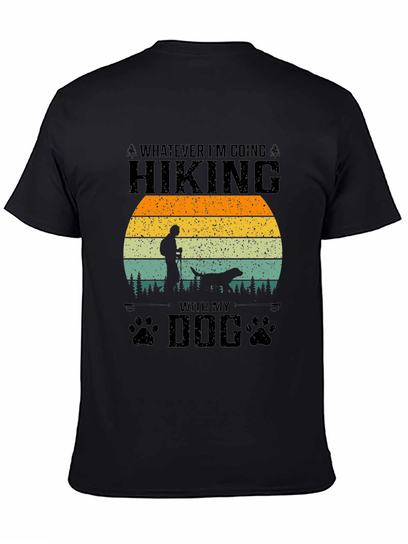 Black Hiking With My Dog Graphic Tee view 4