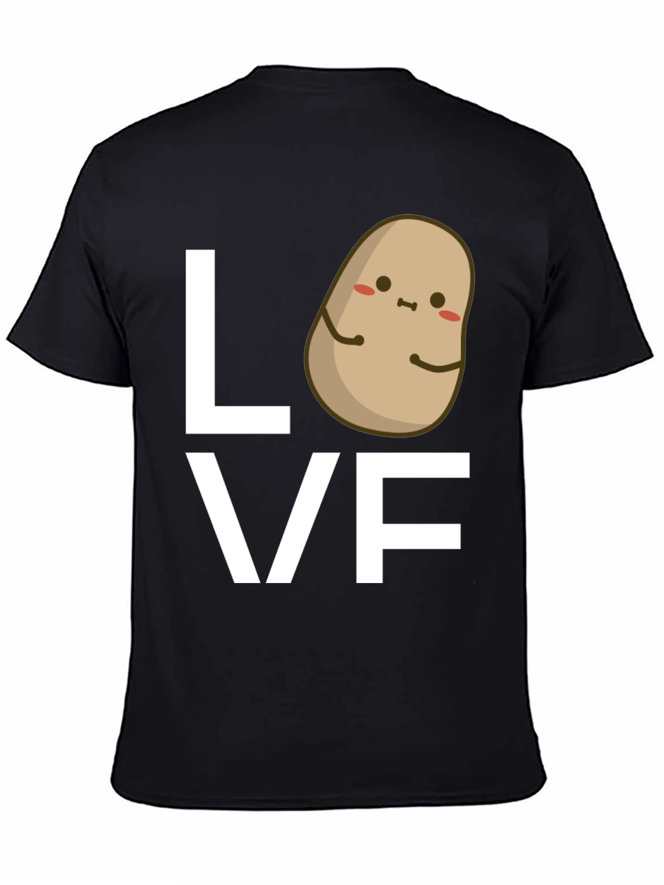 Black Potato Love Graphic Tee - Black Cotton T-Shirt view 4