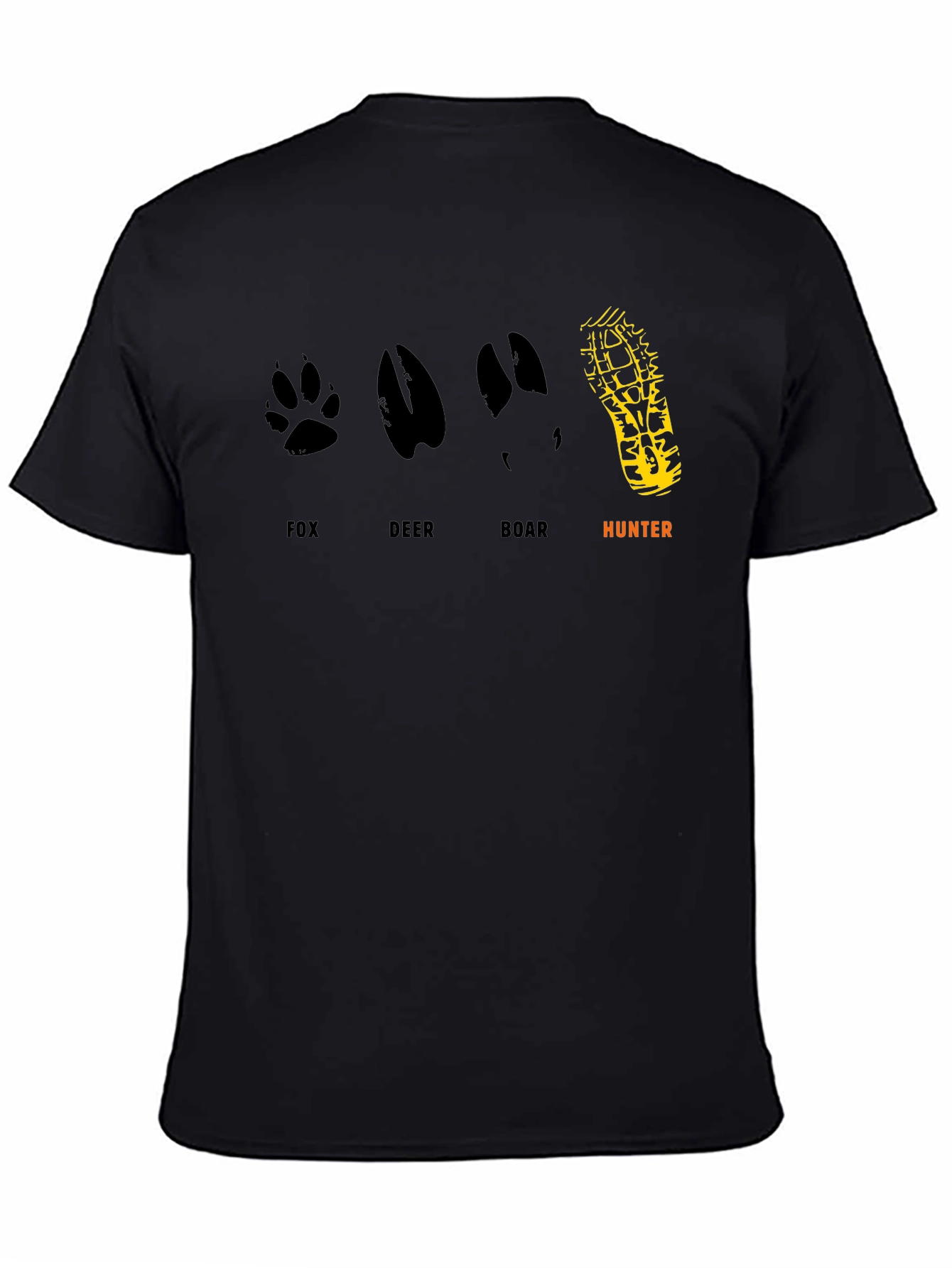 Black Hunter Animal Track Graphic Tee - Black view 4