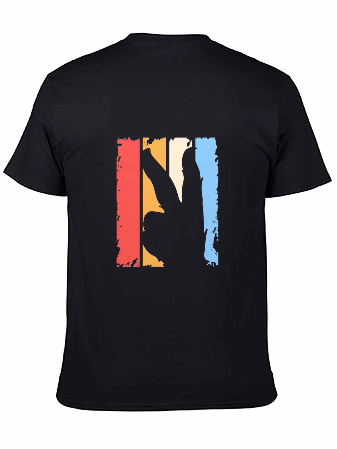 Black Retro Peace Sign Graphic T-Shirt - Black view 4