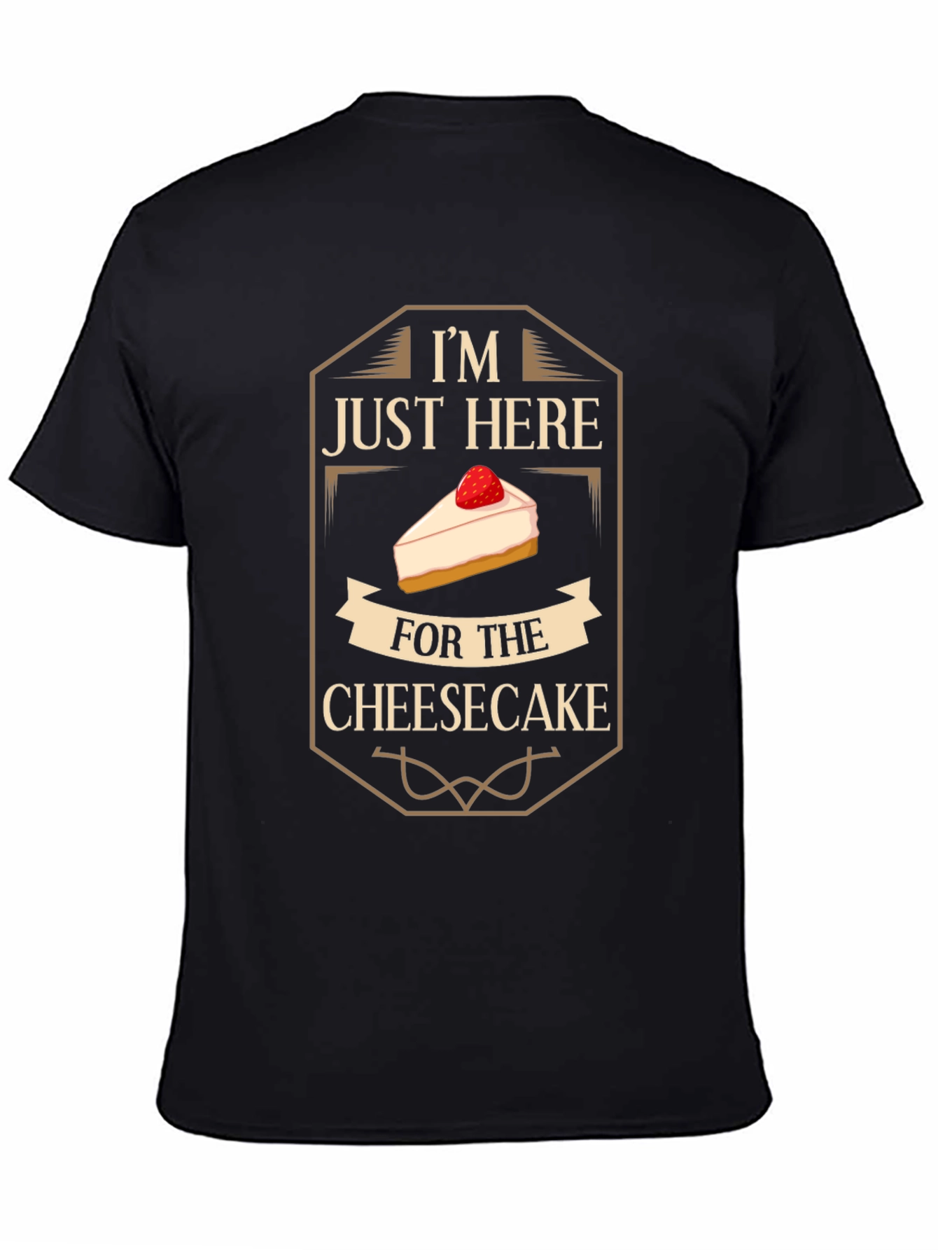 Black Cheesecake Lover T-Shirt - Funny Dessert Tee view 4