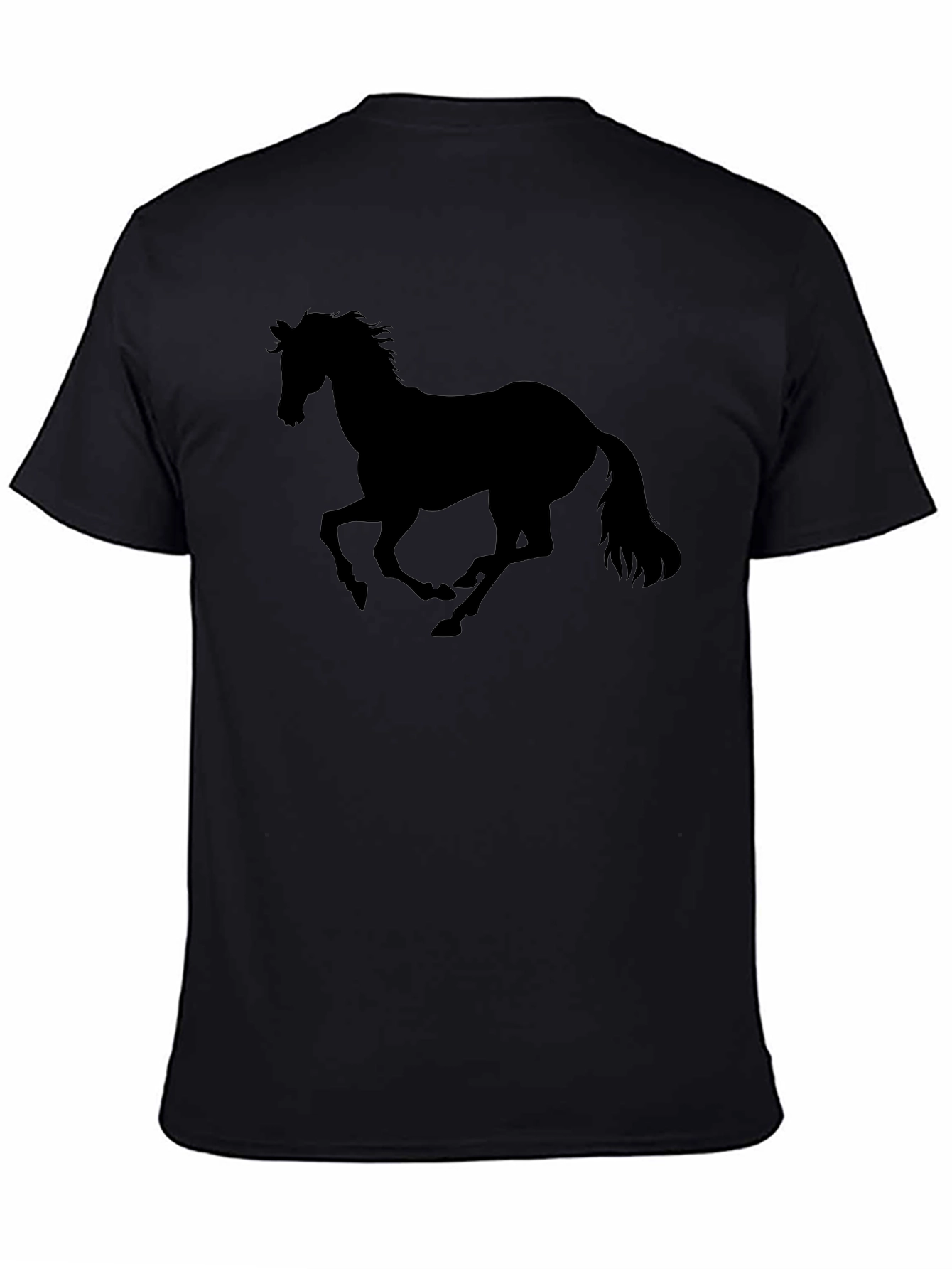 Black Black Horse Silhouette Graphic Tee - Men's Casual Top view 4