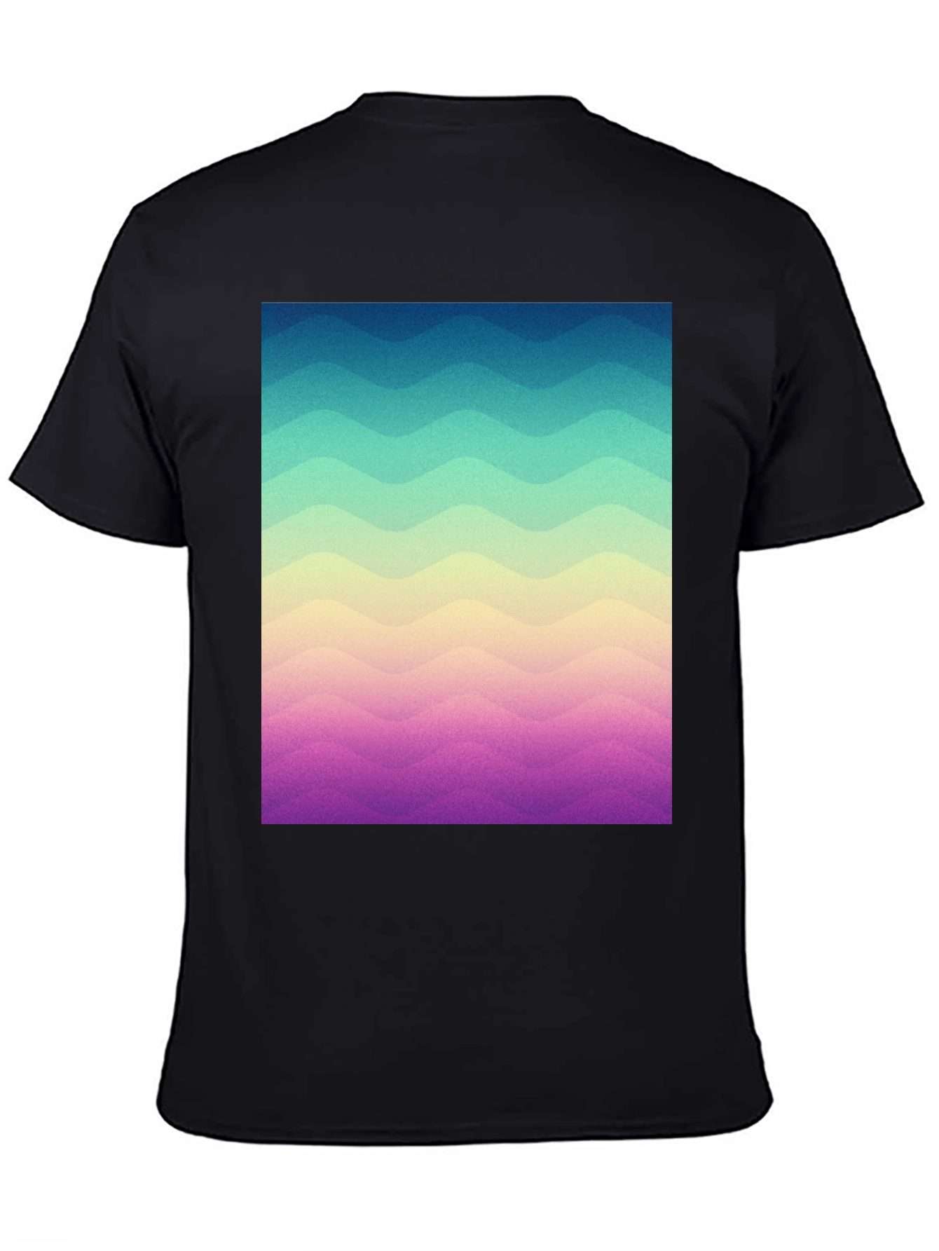 Black Wavy Gradient T-Shirt - Casual Comfort view 4